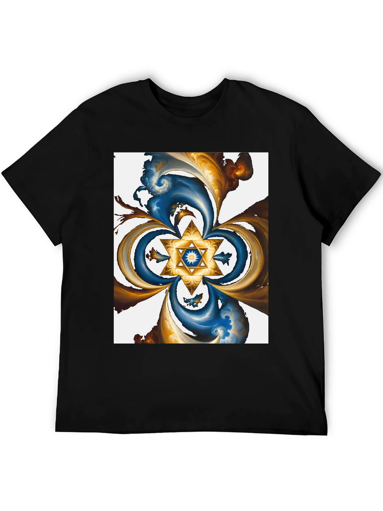 Abstract Star Graphic Tee - Black - 5