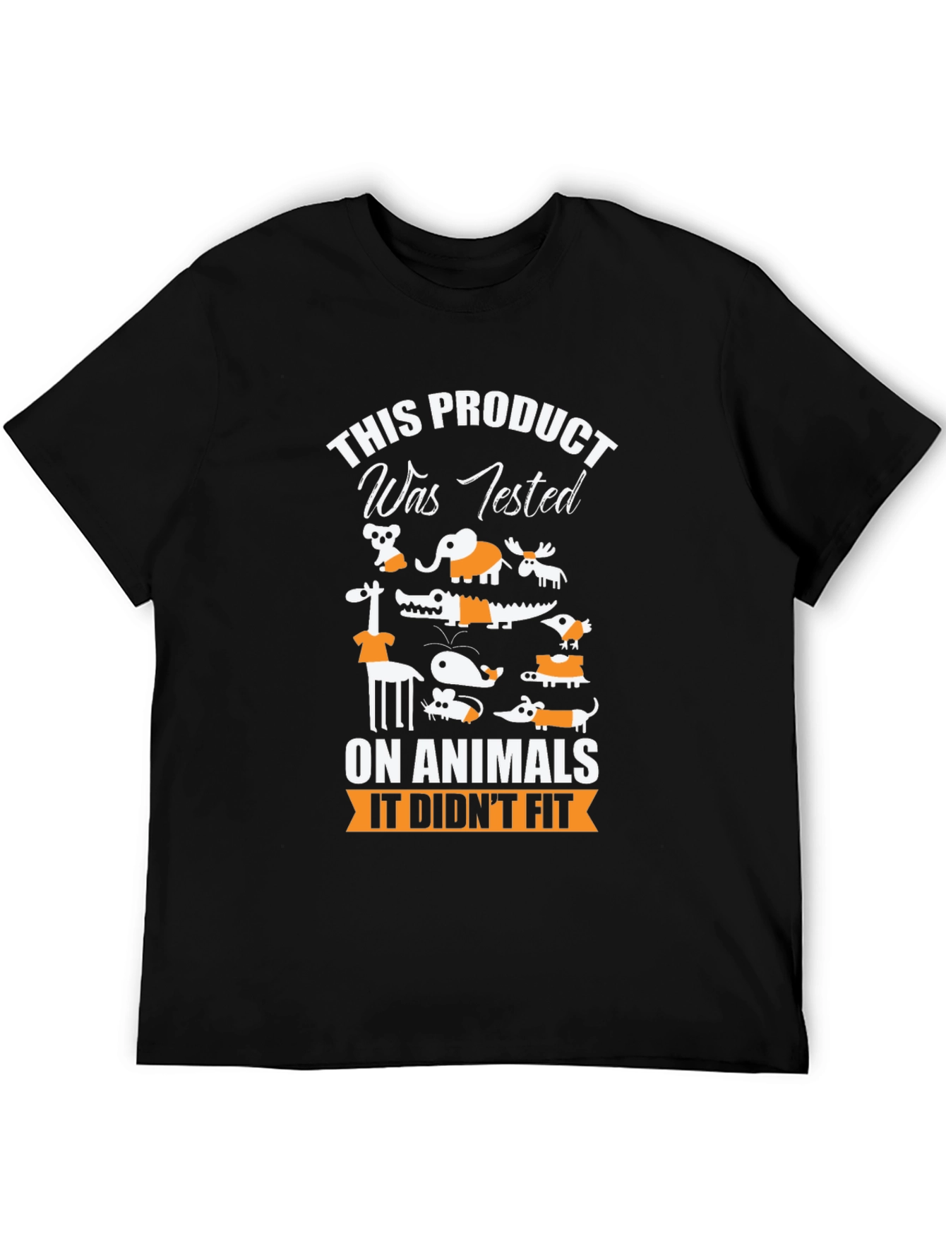 Black Animal Tested Humor Graphic T-Shirt view 5