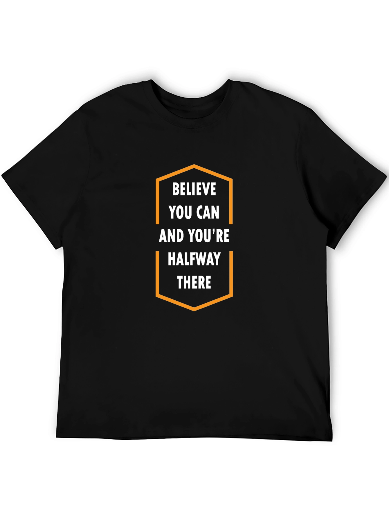 Black Motivational Believe T-Shirt view 5