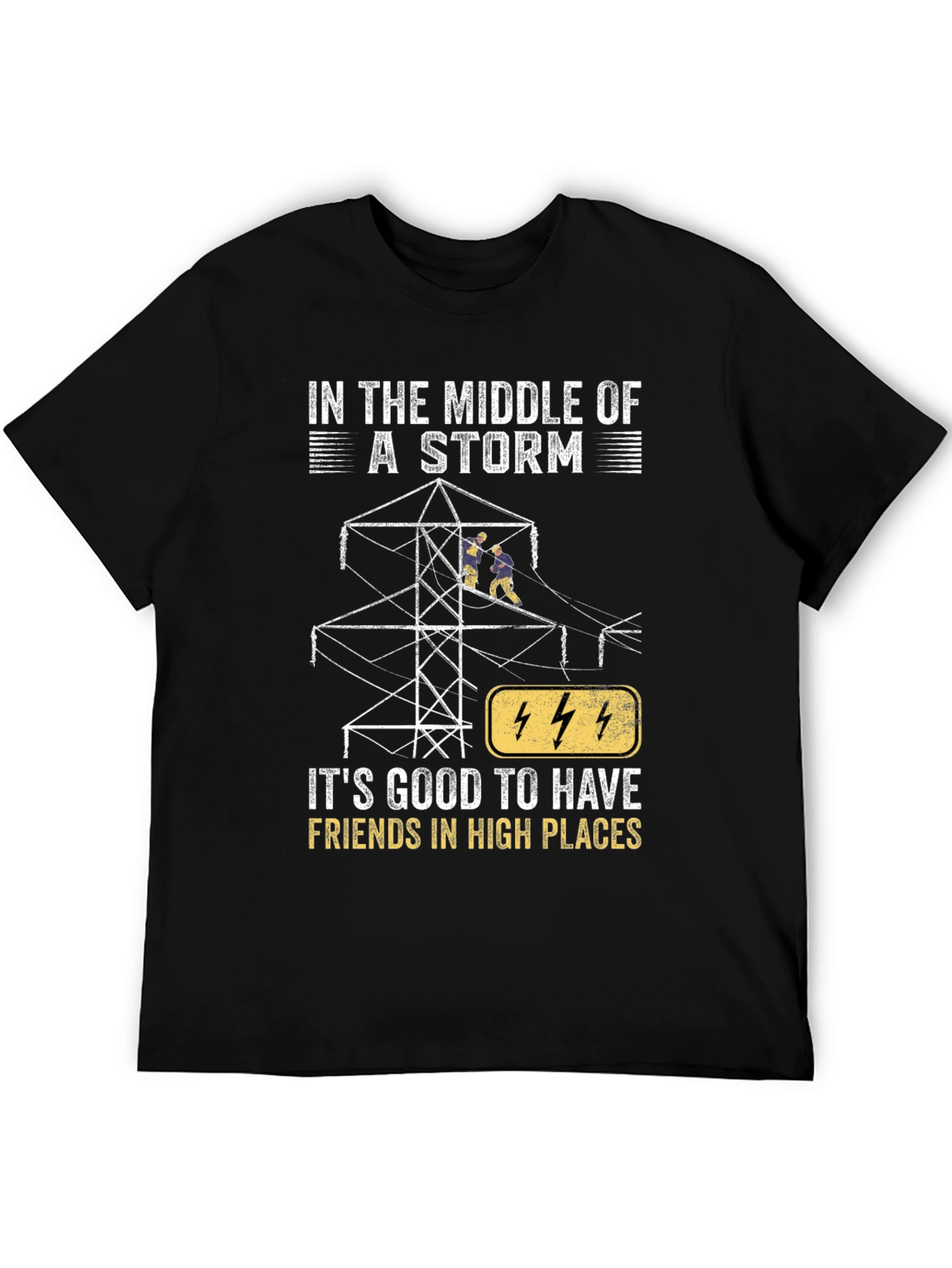 Black Storm Friends T-Shirt - High Places Electrician Tee view 5