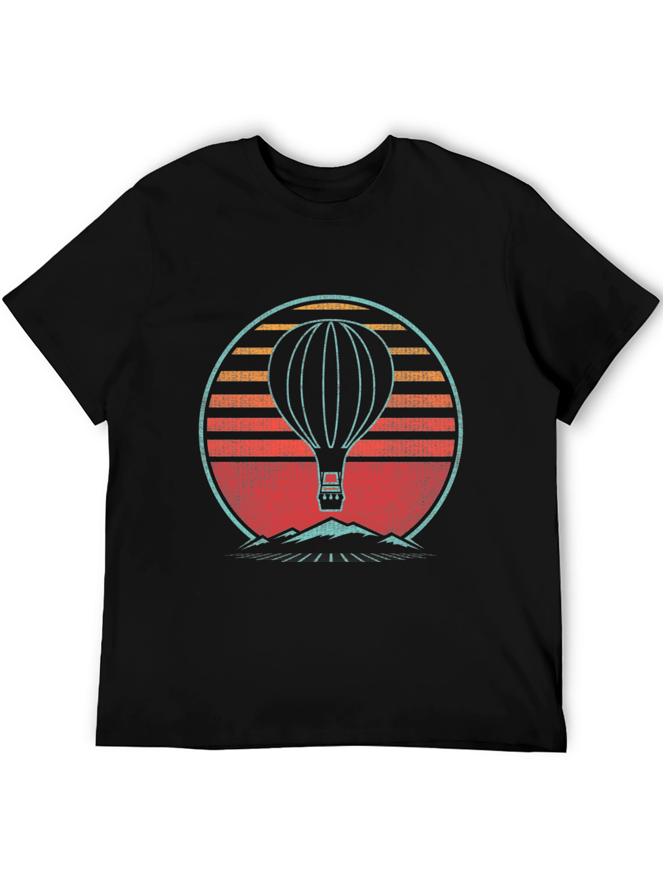 Black Retro Hot Air Balloon Graphic Tee view 5