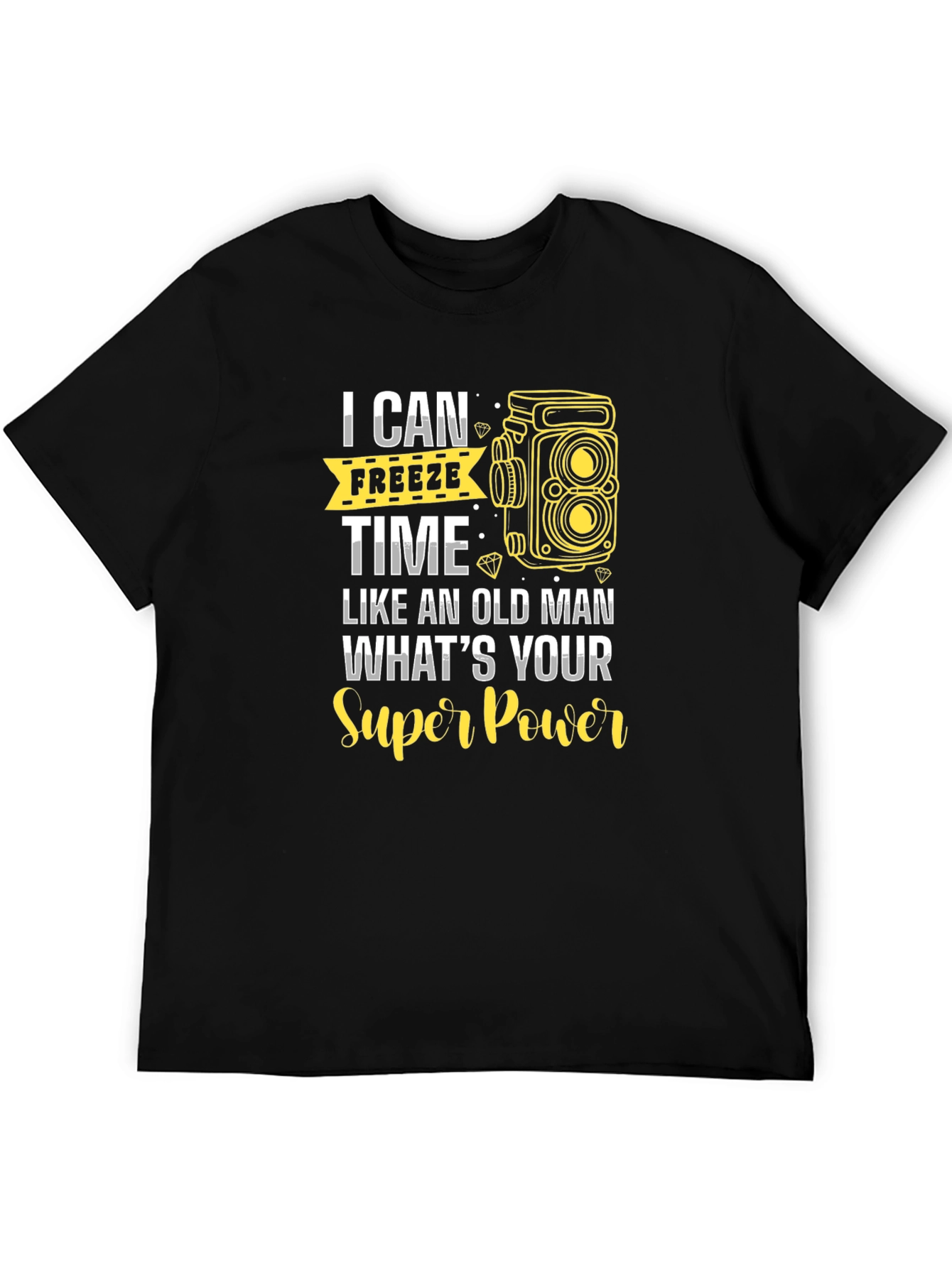 Black Freeze Time T-Shirt - Camera Graphic Tee view 5
