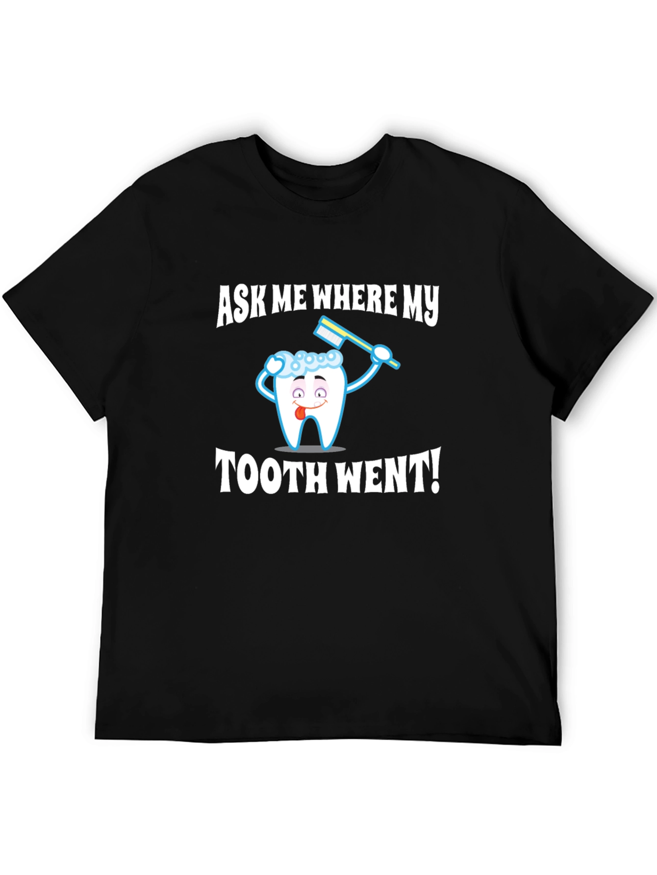 Black Funny Toothache T-Shirt view 5