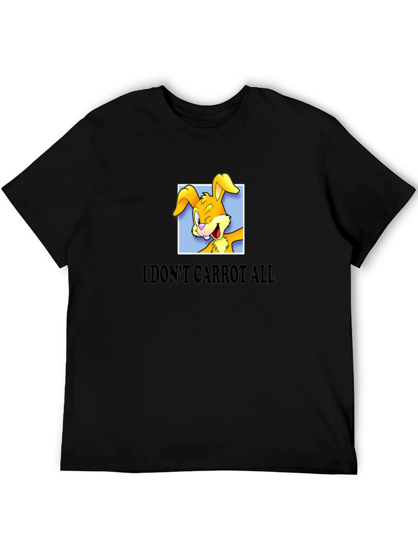 Black Funny Rabbit Graphic T-Shirt - I Don't Carrot All view 5