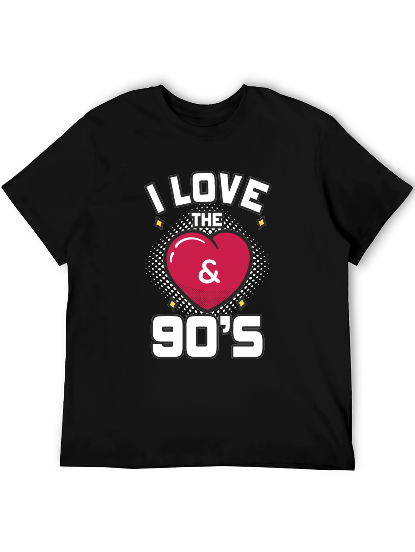 Black I Love the 90's Retro Graphic T-Shirt view 5