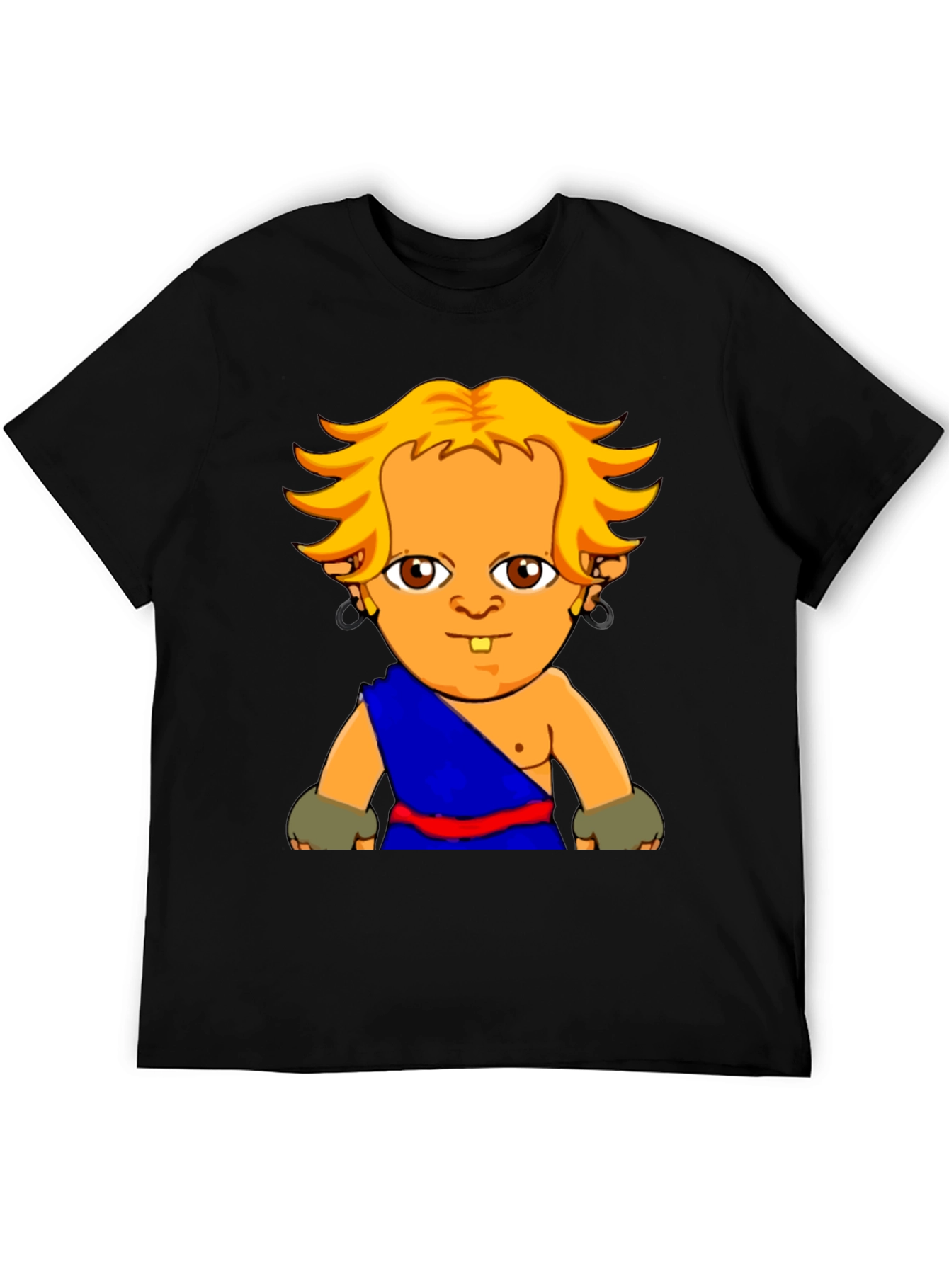Black Cartoon Character Graphic Black T-Shirt view 5