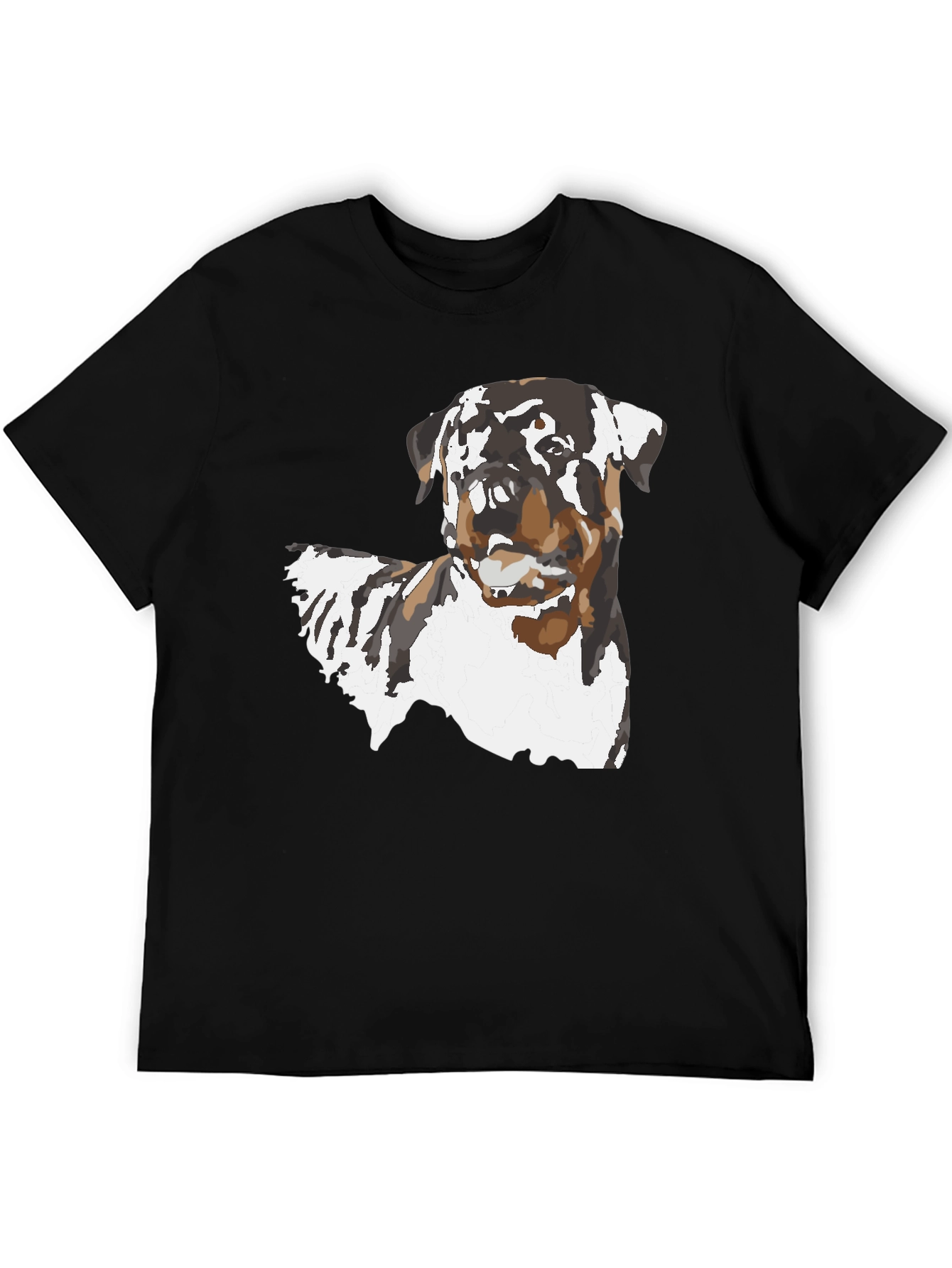 Black Rottweiler Dog Graphic Black T-Shirt view 5