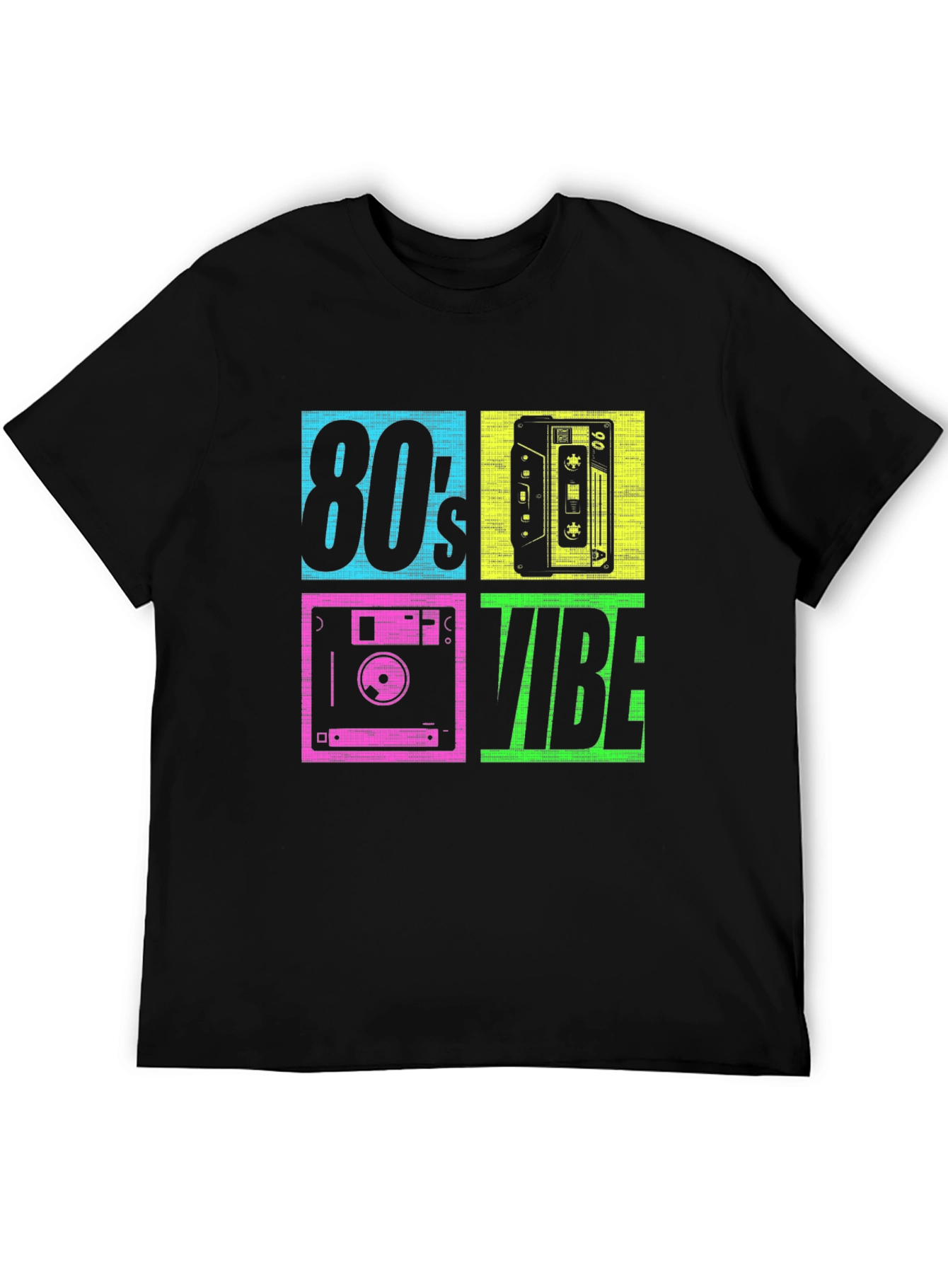 Black 80's Vibe Retro Graphic Tee view 5