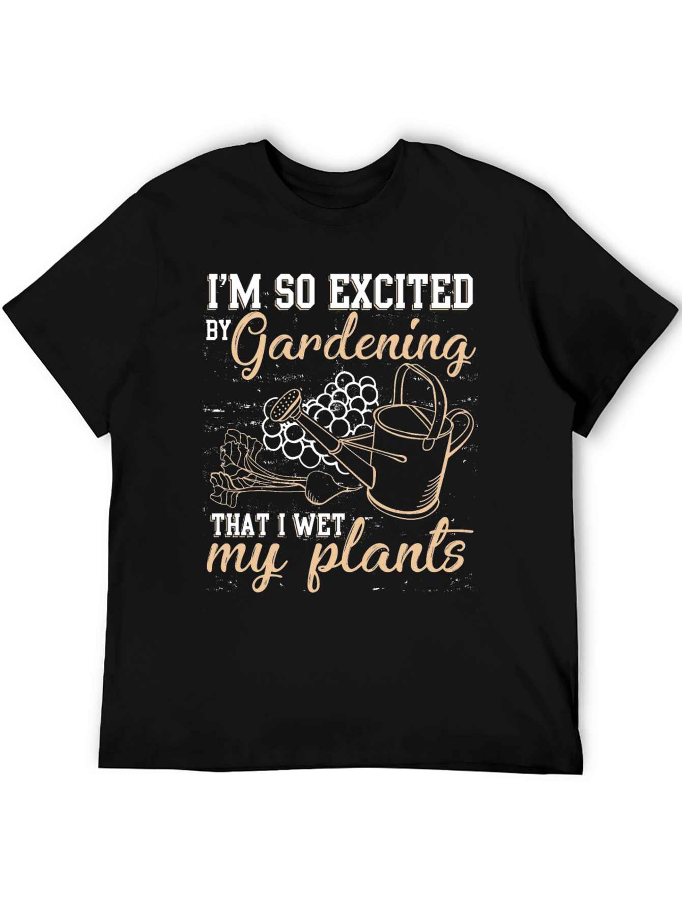 Black Gardening Humor T-Shirt: I Wet My Plants view 5
