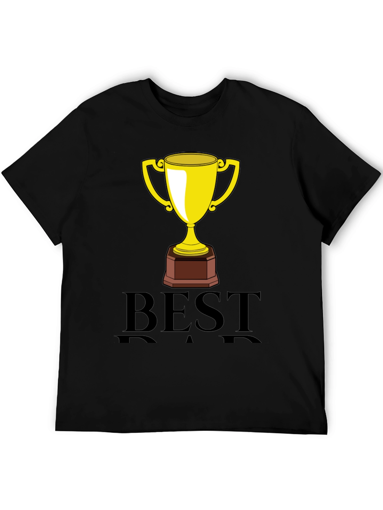 Black Best Dad Trophy Graphic Tee - Black view 5
