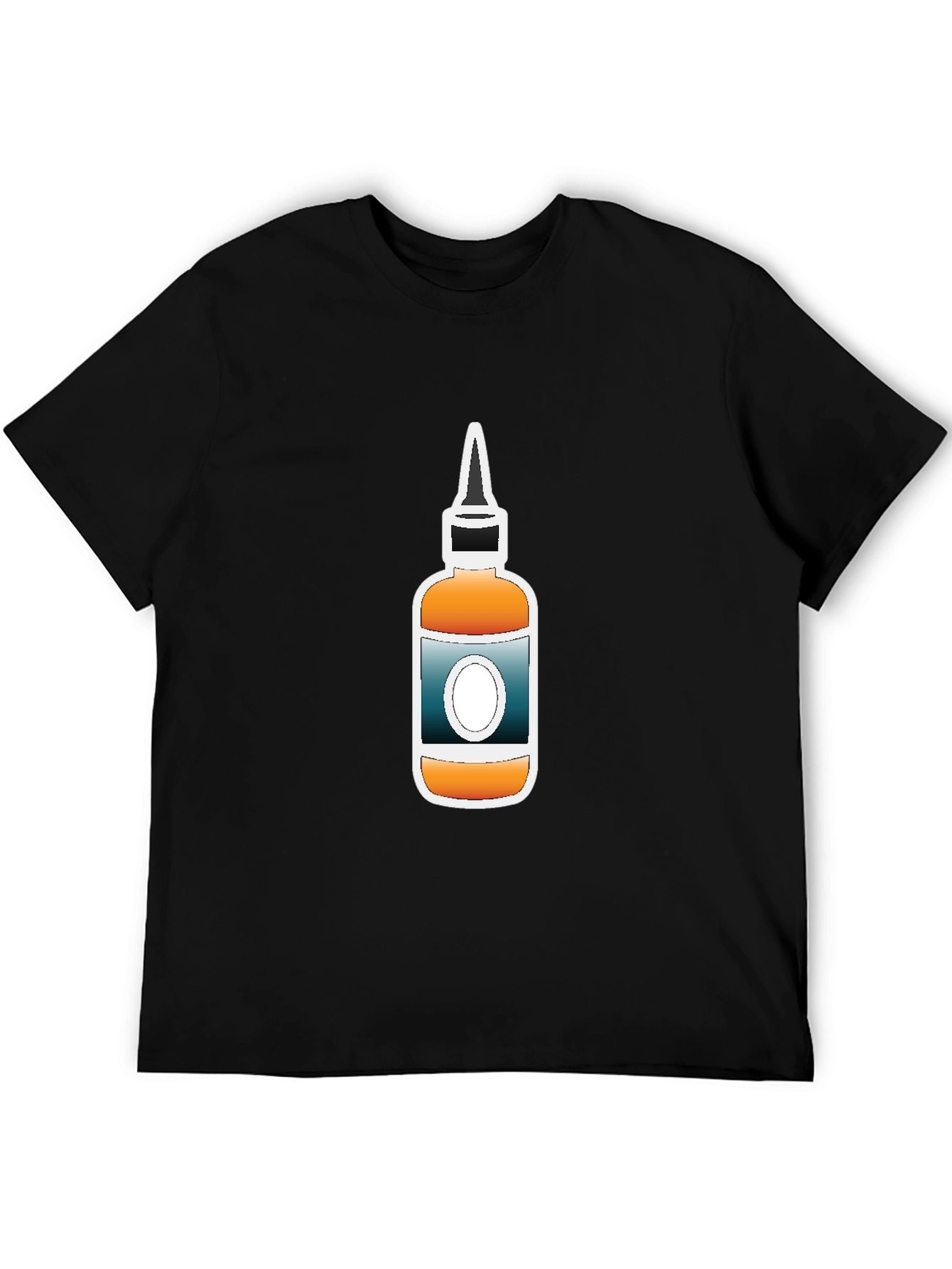 Black Sauce Bottle Graphic Tee - Black Cotton T-Shirt view 5
