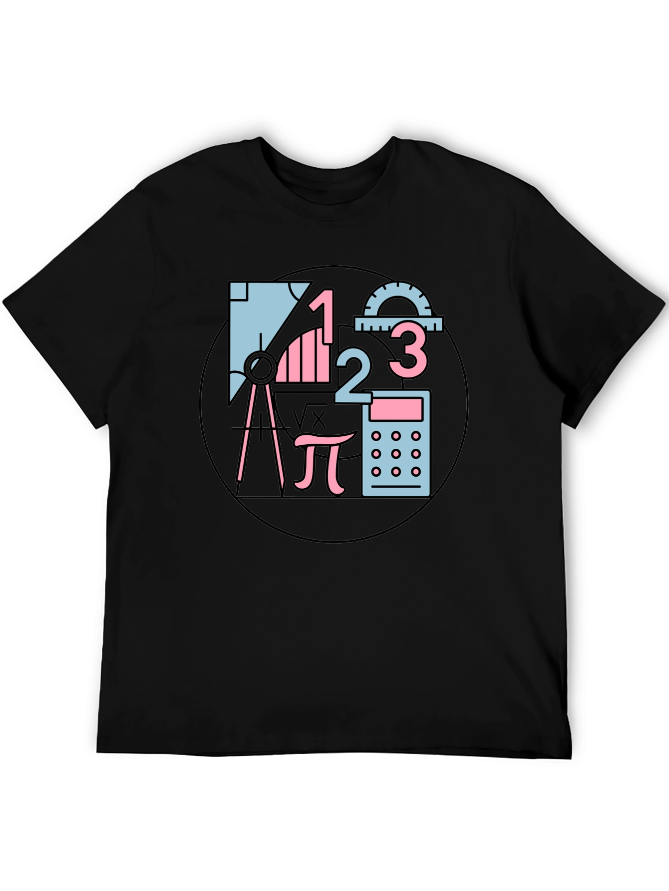 Black Math Equations Graphic Tee view 5