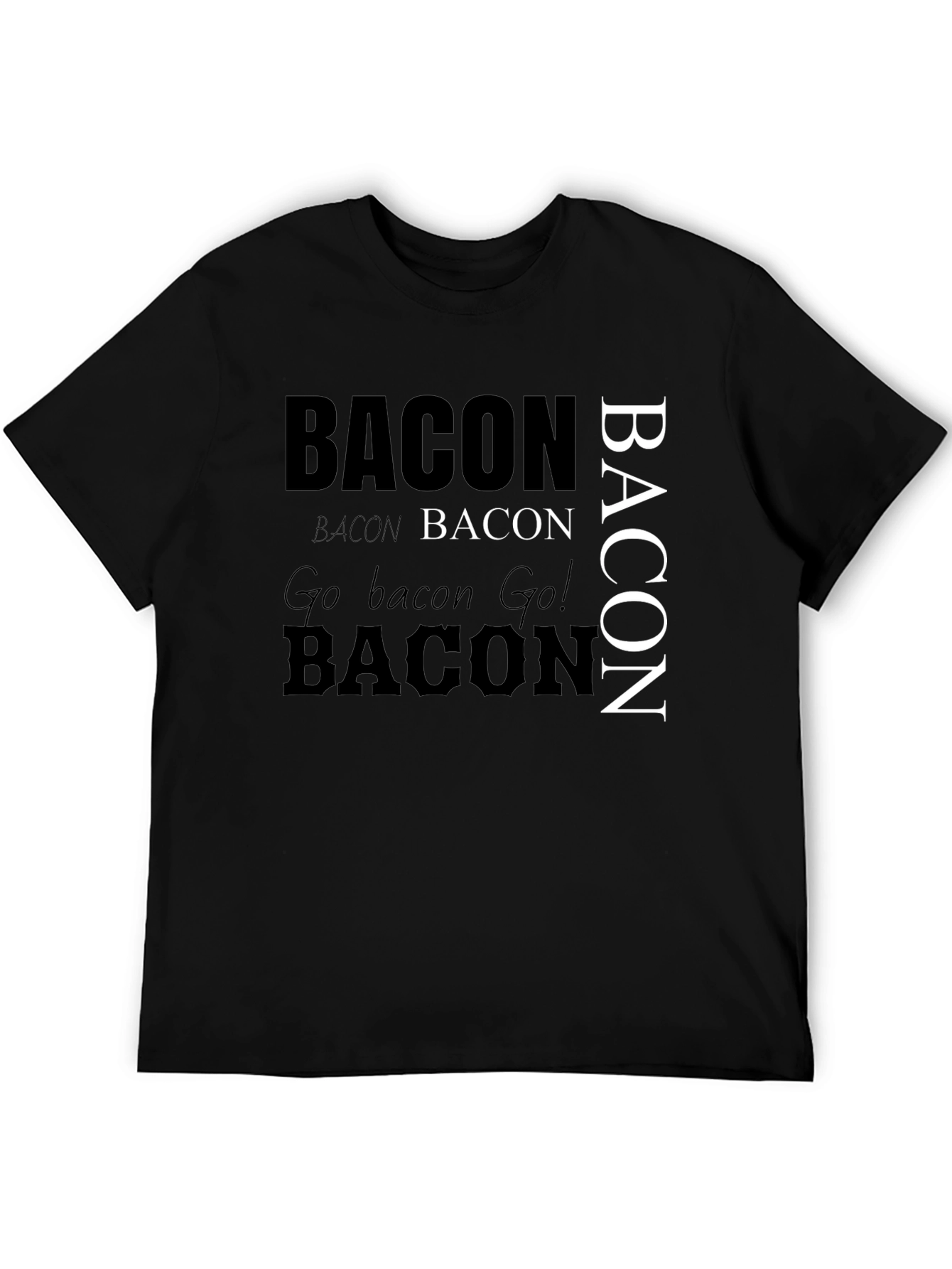 Black Bacon Lover T-Shirt - Novelty Graphic Tee view 5