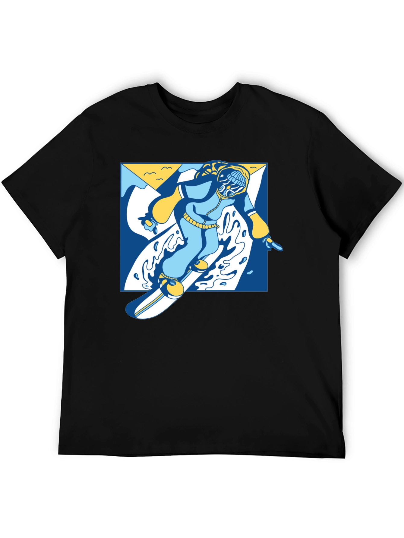 Black Cool Snowboarder Graphic T-Shirt view 5