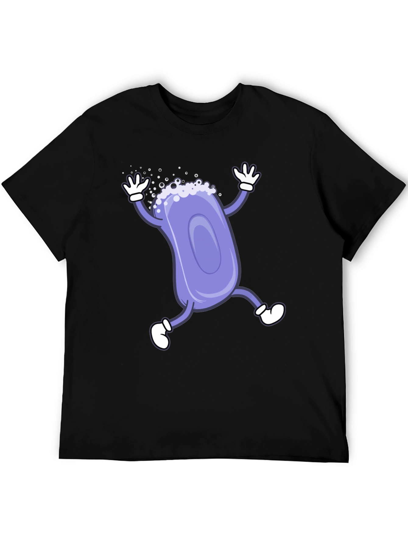 Black Funny Soap Cartoon Black T-Shirt view 5