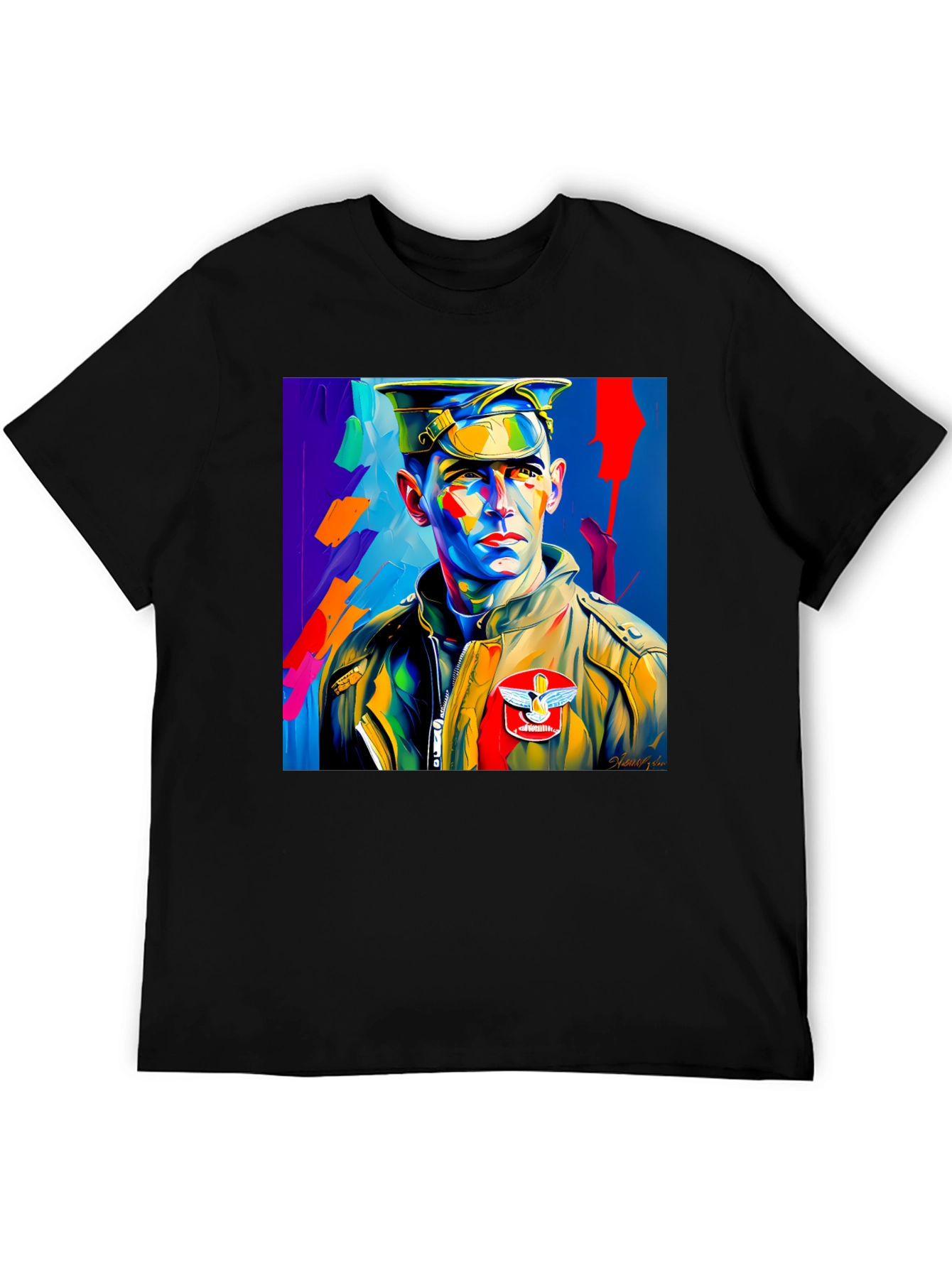 Pop Art Military Portrait Graphic Tee - 5