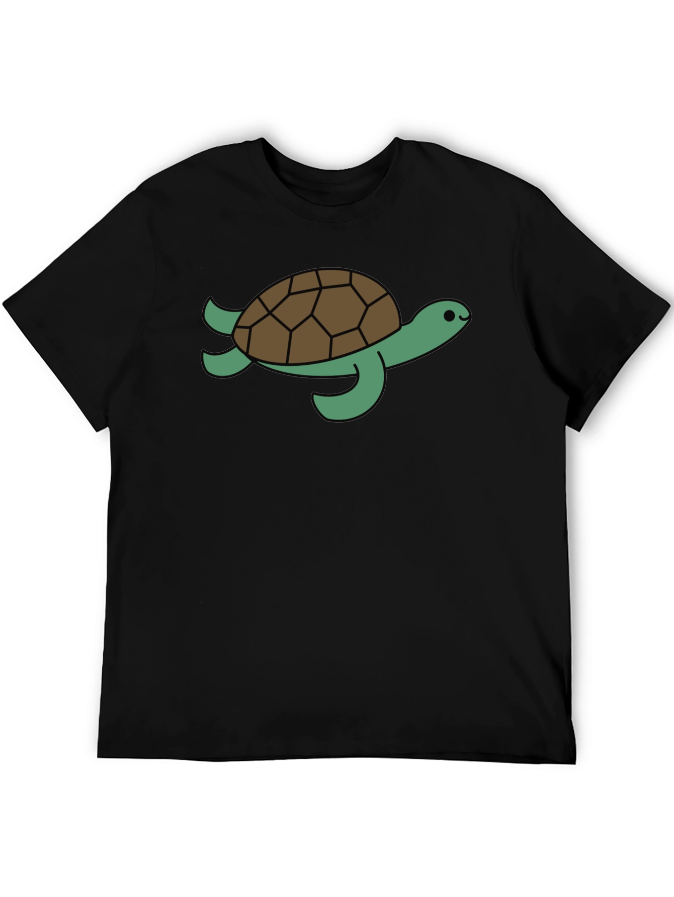 Black Sea Turtle Graphic Tee - Black Cotton T-Shirt view 5
