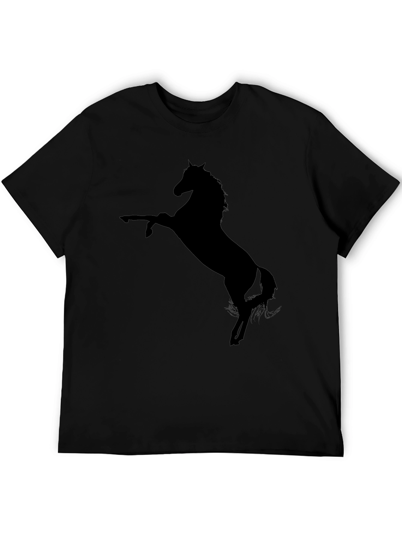 Black Men's Black Horse Graphic Tee - Stylish Casual Wear view 5