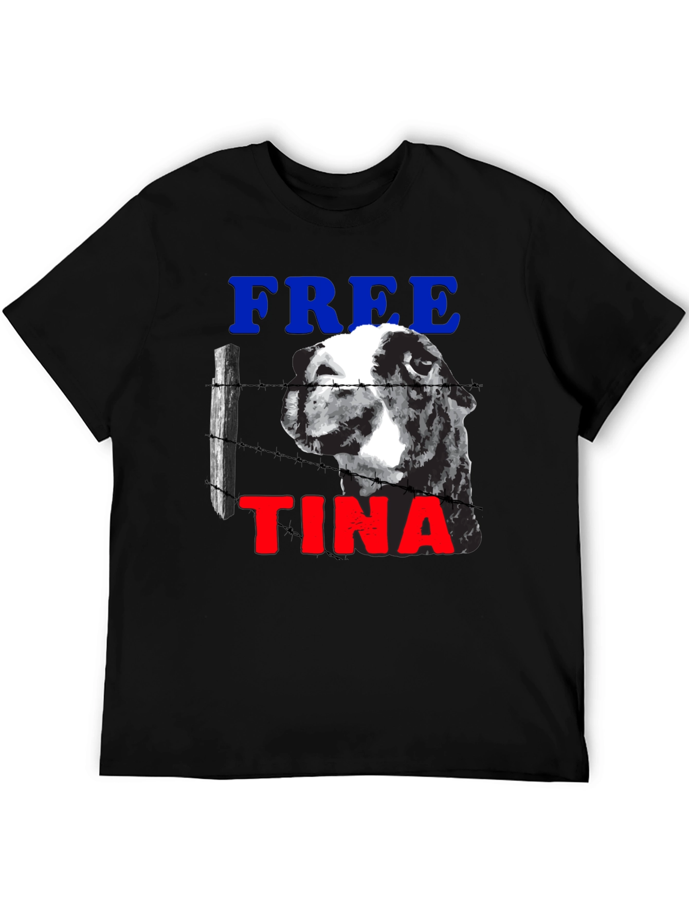 Black Free Tina Novelty Graphic T-Shirt view 5
