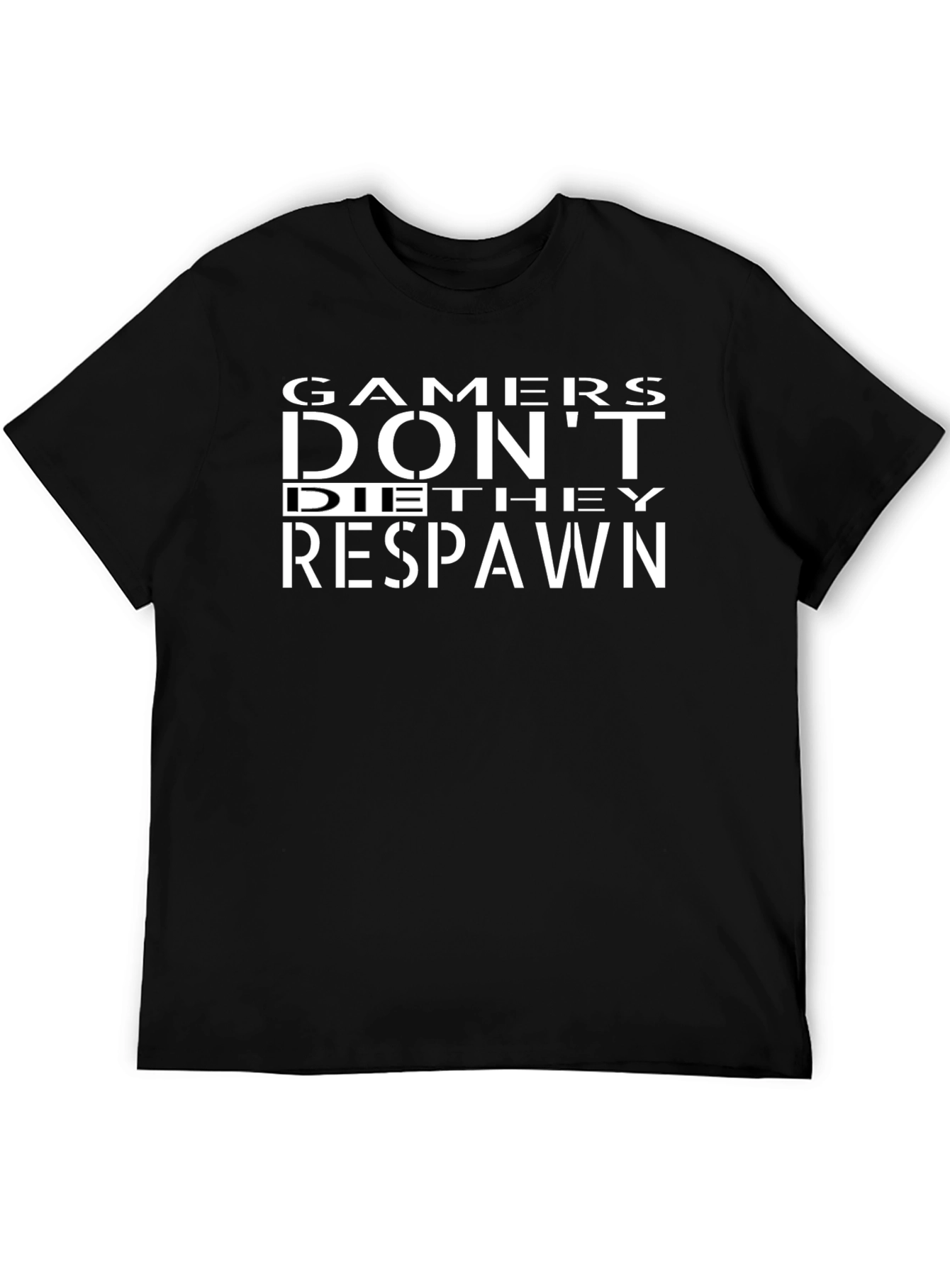 Black Gamers Don't Die They Respawn Black T-Shirt view 5