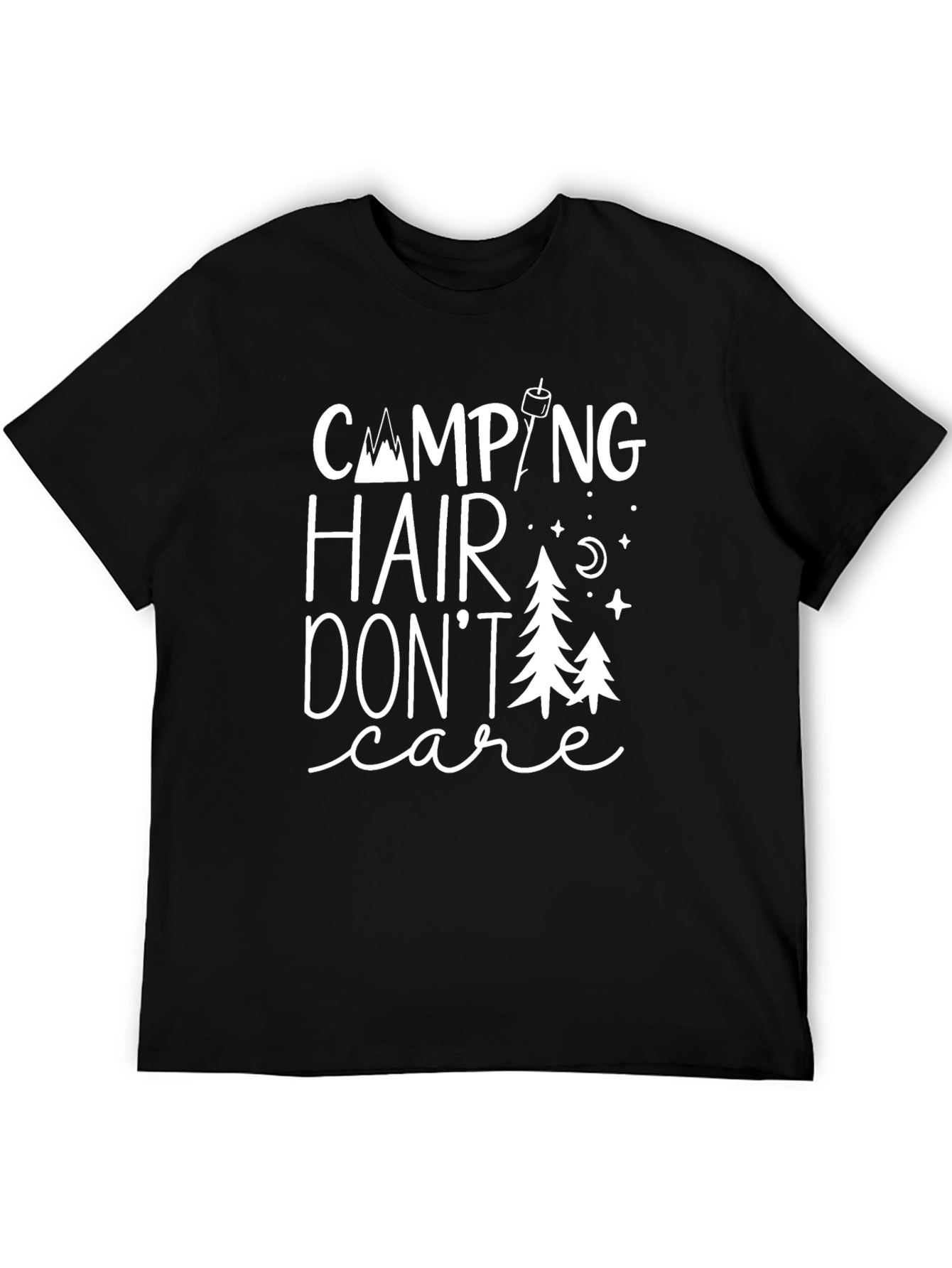 Black Camping Hair Don't Care Graphic Tee view 5