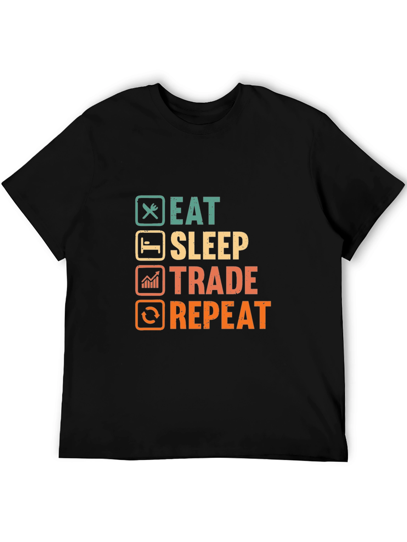Black Eat Sleep Trade Repeat T-Shirt view 5