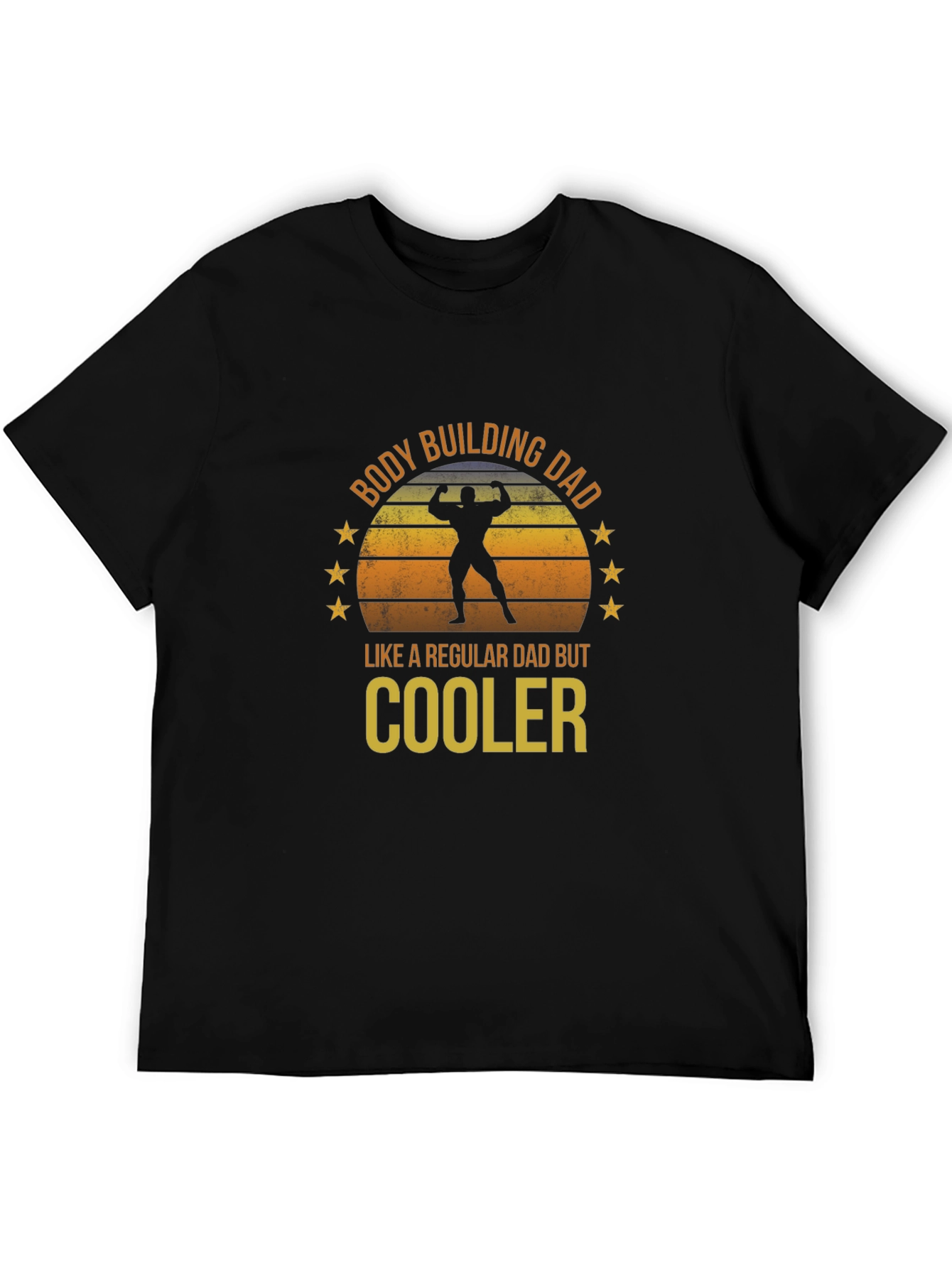 Black Bodybuilding Dad T-Shirt - Cooler Than Regular Dads! view 5