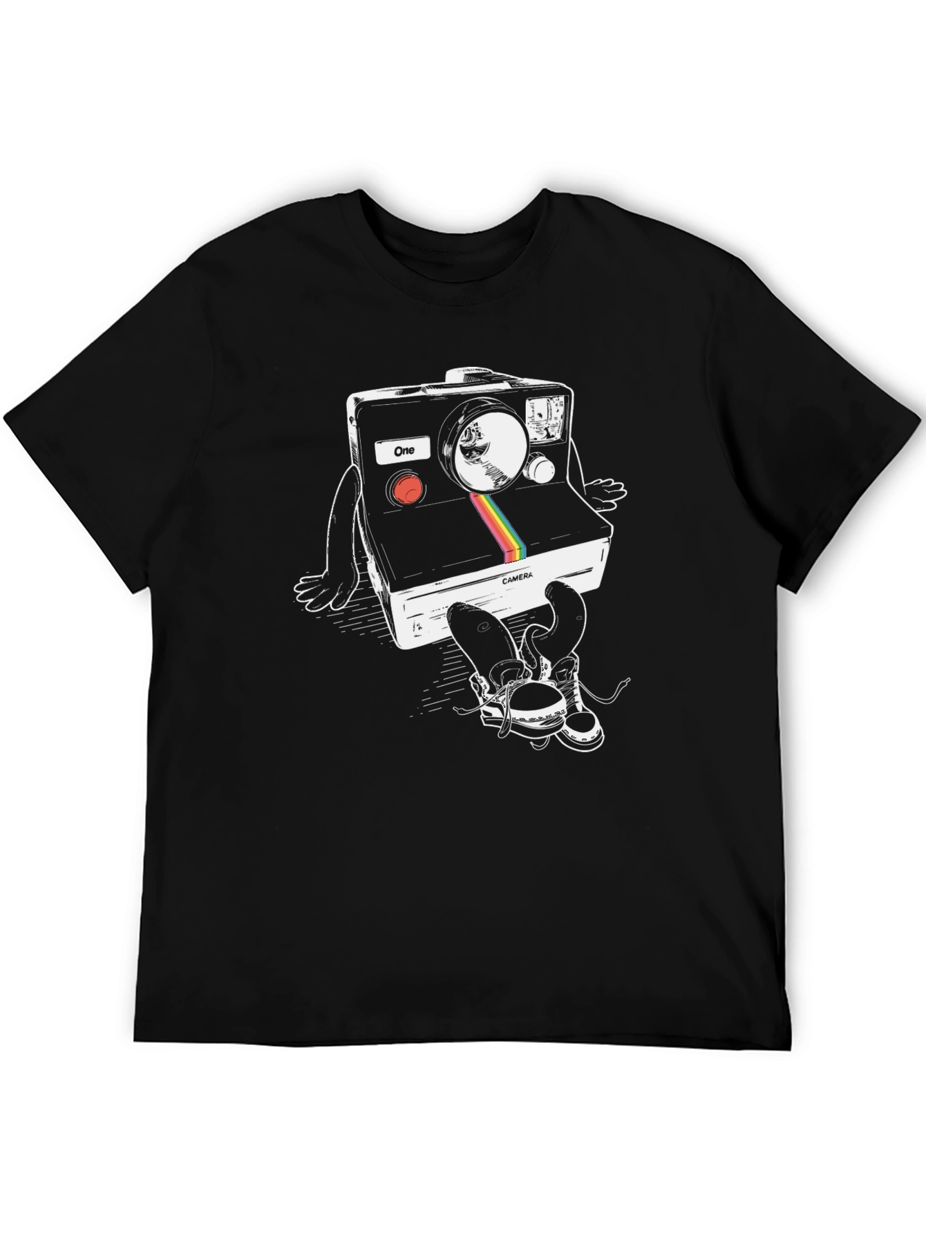 Black Retro Camera Graphic T-Shirt view 5