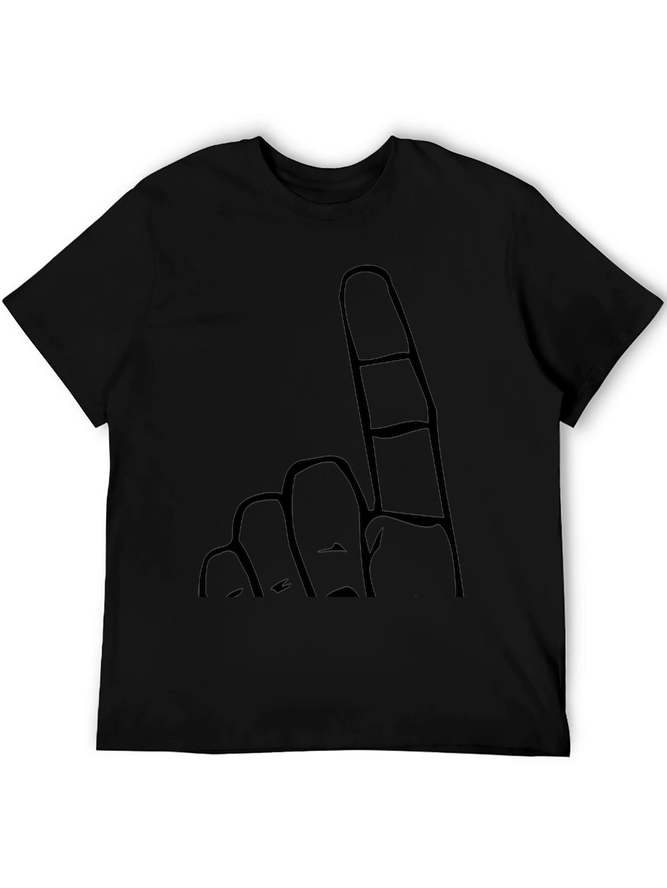 Black Black T-Shirt with Finger Graphic view 5