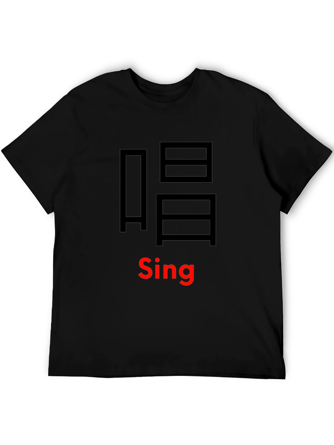 Black Sing T-Shirt - Unique Graphic Tee view 5