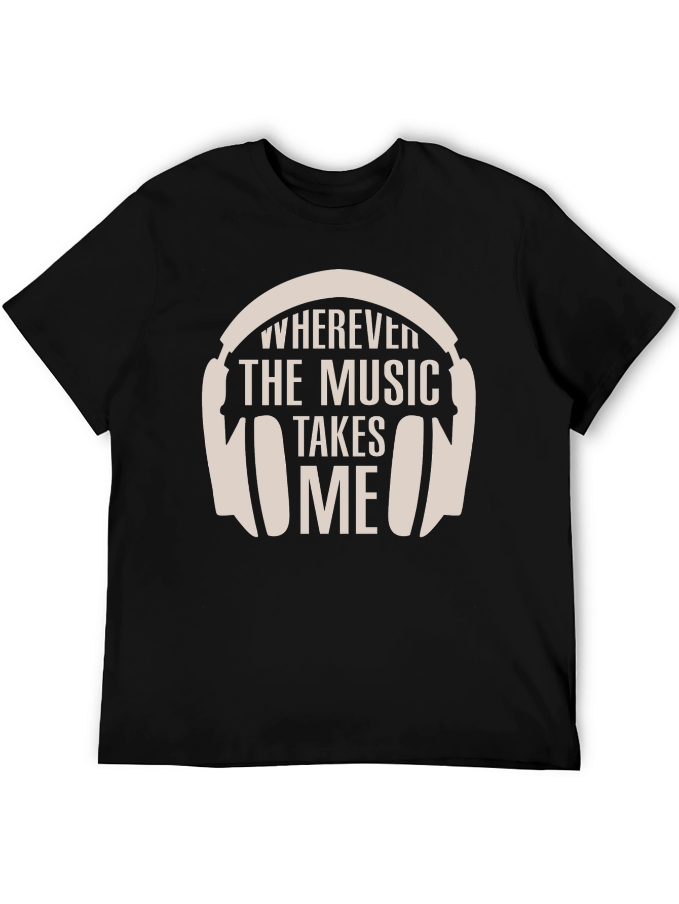 Black Wherever the Music Takes Me T-Shirt view 5