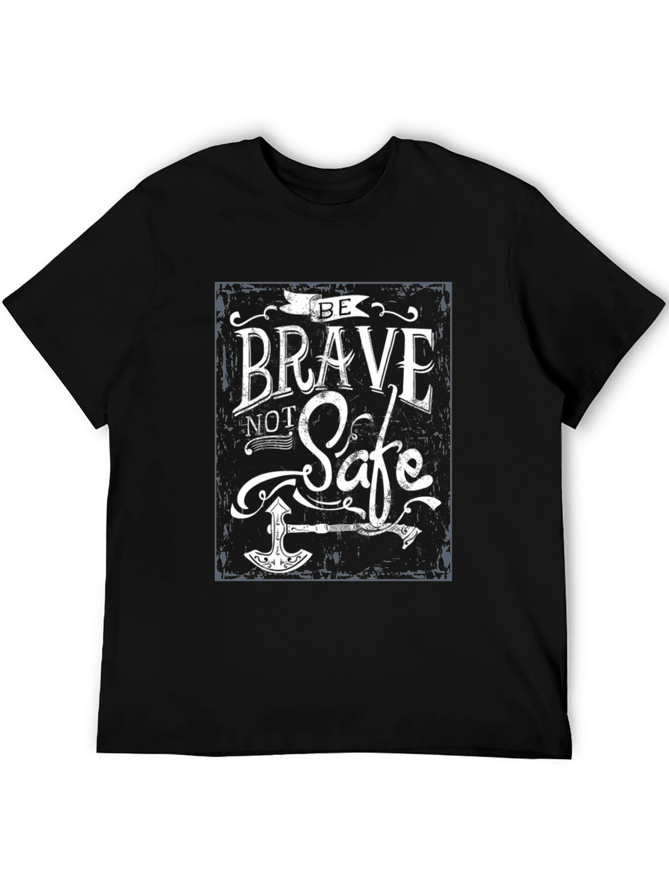 Black Be Brave Not Safe T-Shirt view 5