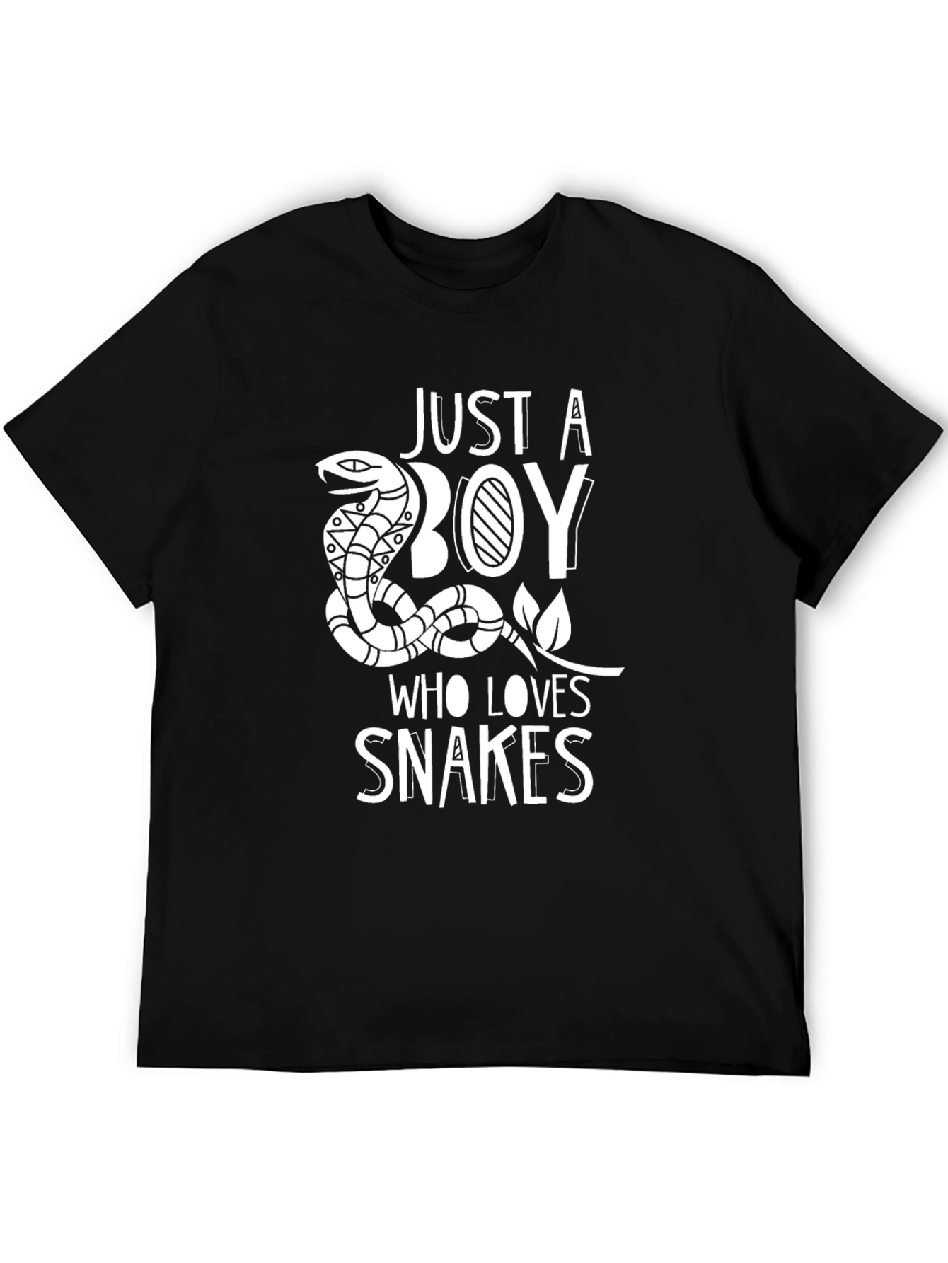 Black Just a Boy Who Loves Snakes T-Shirt view 5