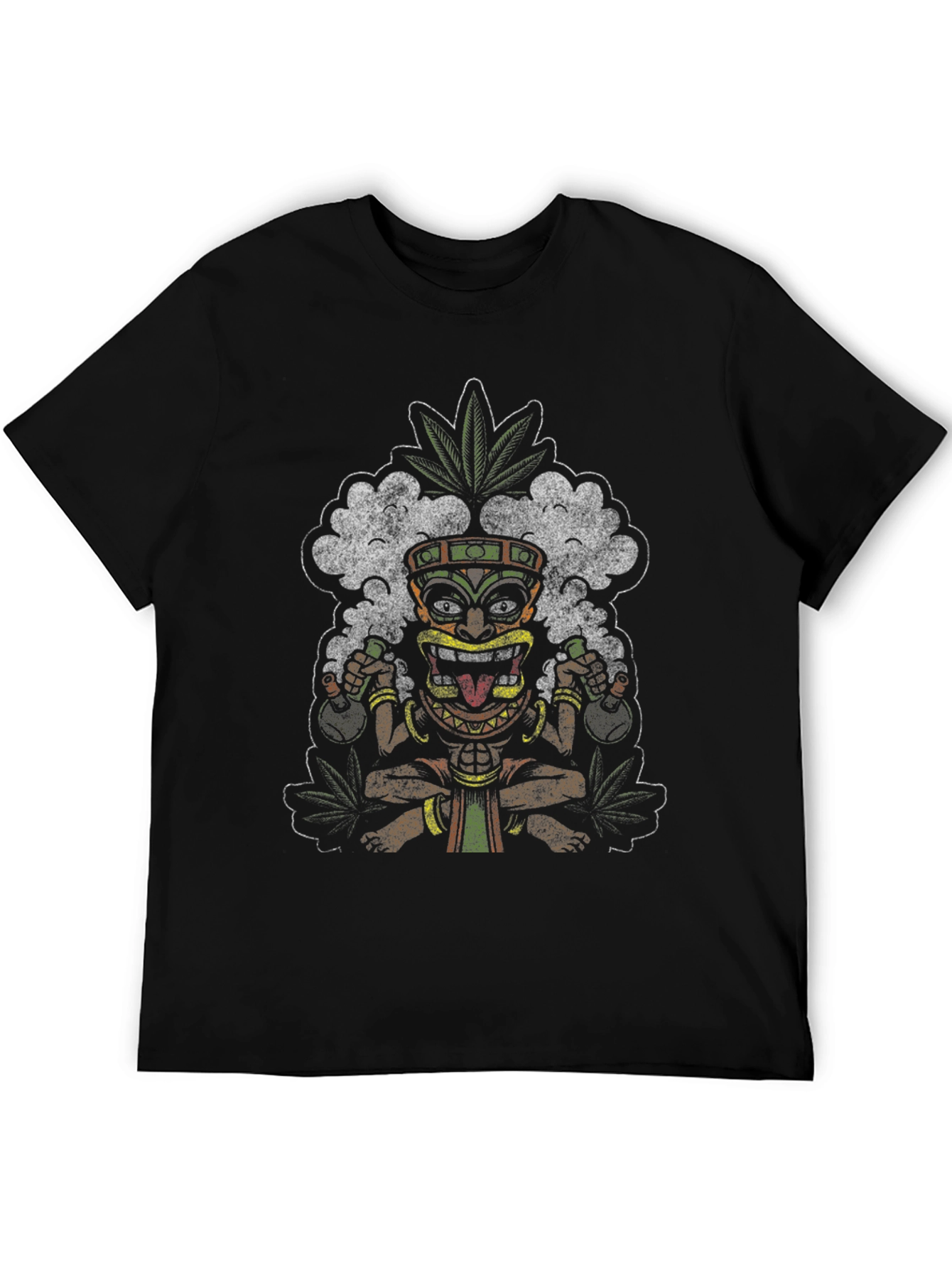 Black Tiki Mask Novelty Graphic T-Shirt view 5