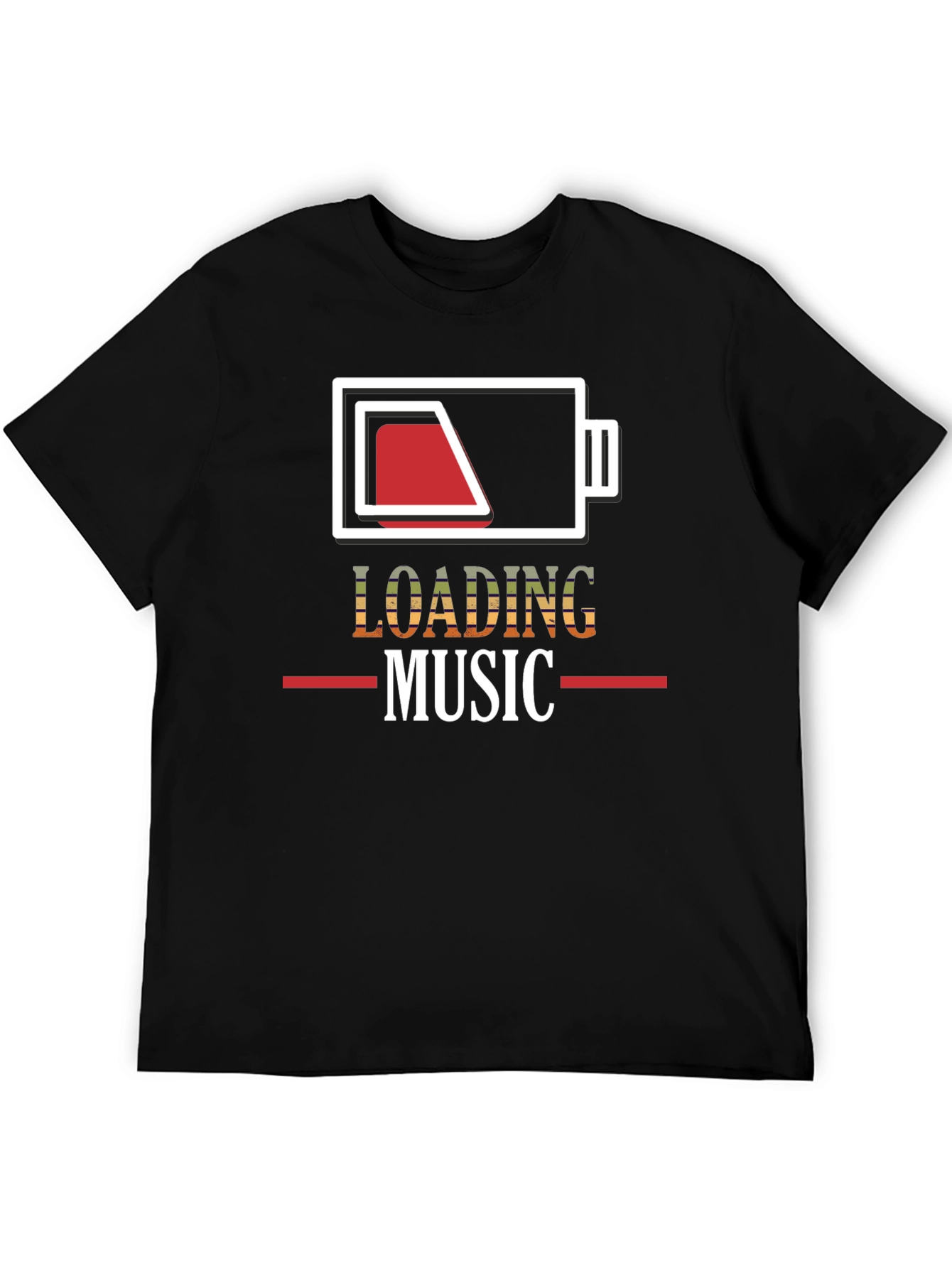 Black Loading Music Battery Graphic T-Shirt view 5
