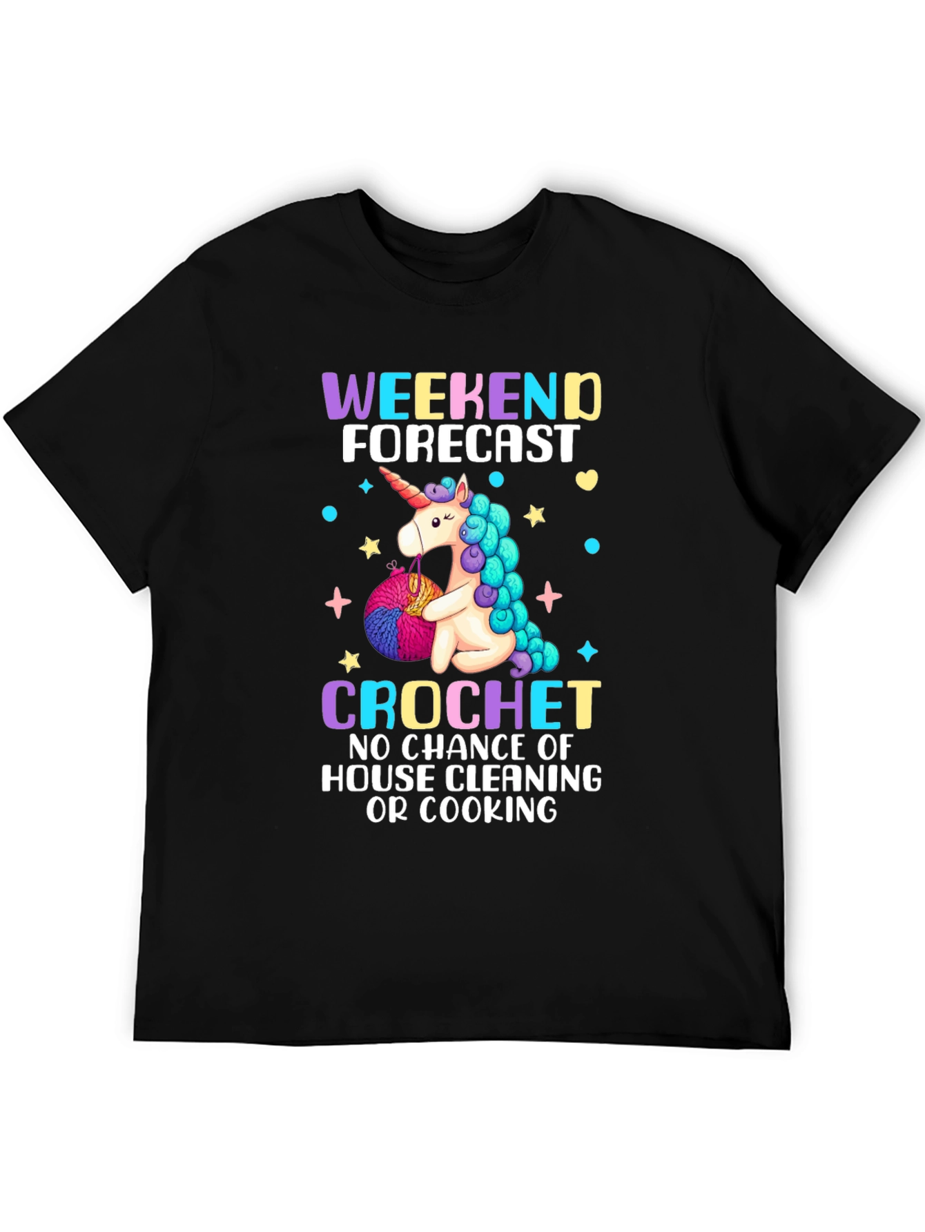 Black Unicorn Crochet T-Shirt: Weekend Forecast view 5