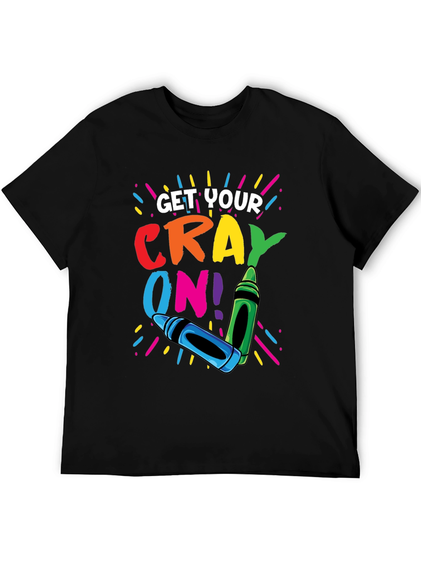 Black Get Your Crayon On! Graphic T-Shirt view 5