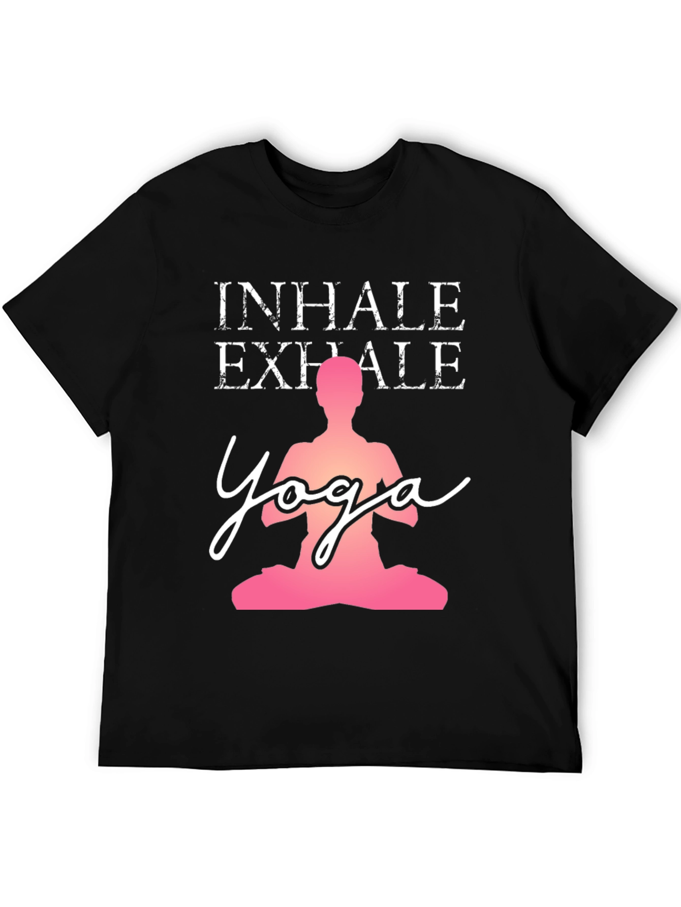 Black Yoga Inhale Exhale Graphic T-Shirt view 5