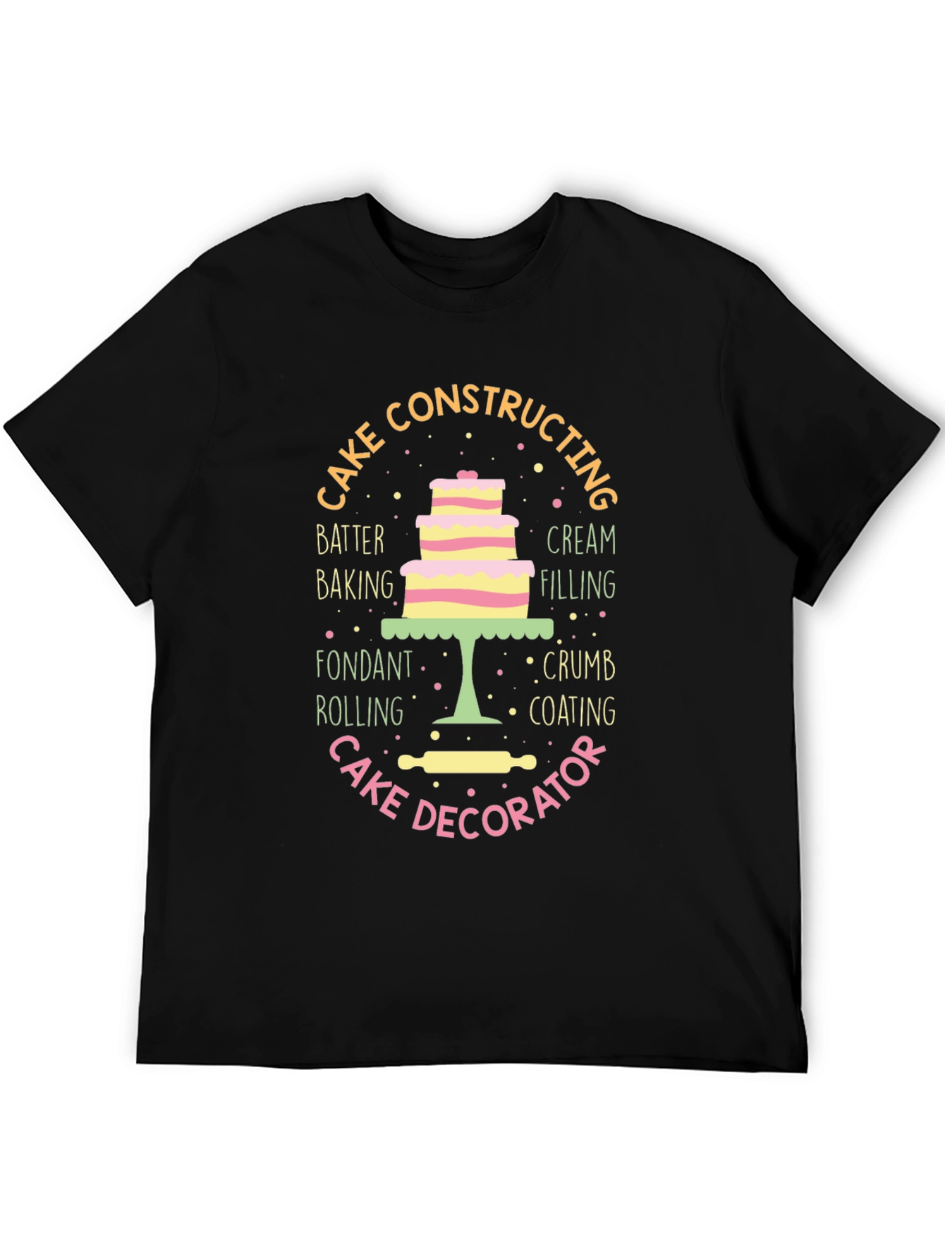 Black Cake Decorator T-Shirt: Baking Enthusiast Gift view 5