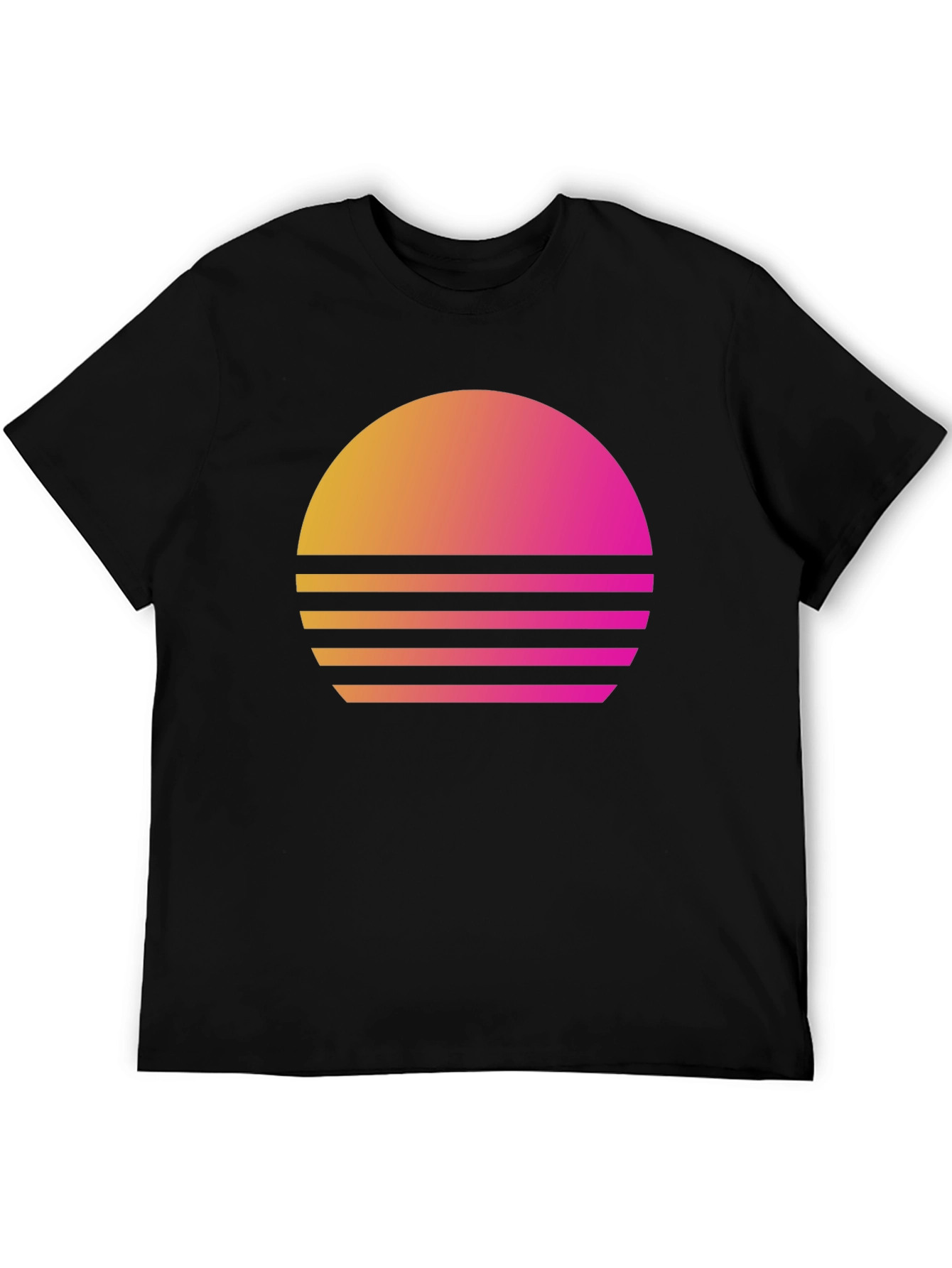 Black Retro Sunset T-Shirt - Vintage Style Graphic Tee view 5