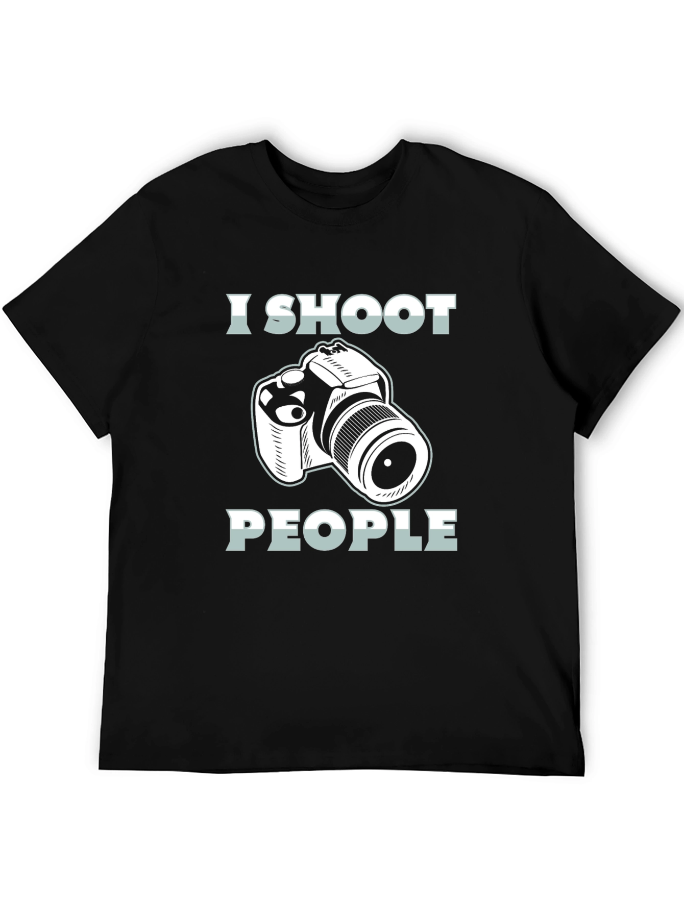 Black I Shoot People Camera Graphic T-Shirt view 5