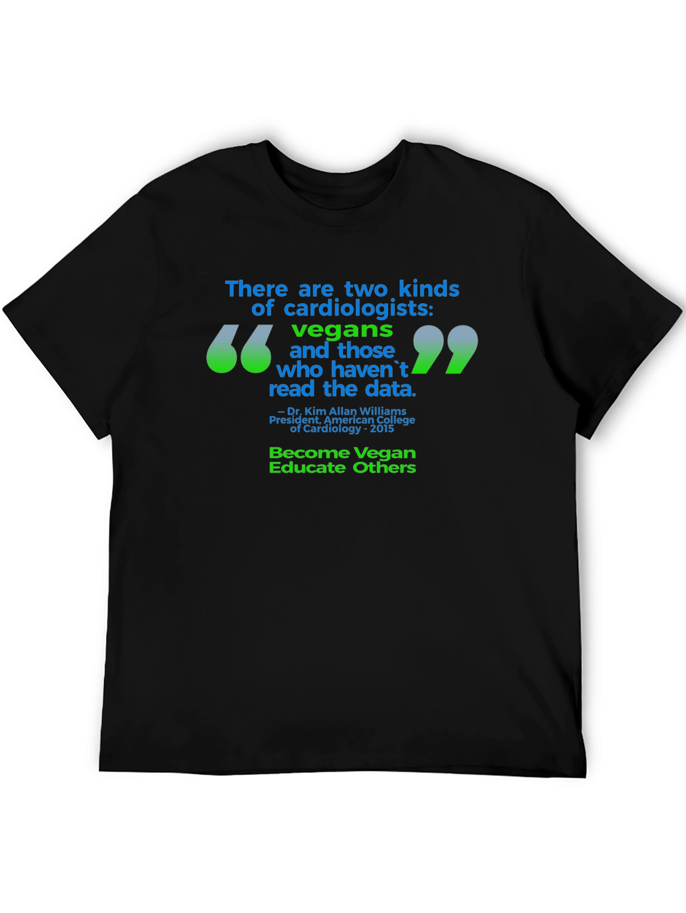 Black Vegan Cardiologist T-Shirt - Read the Data view 5