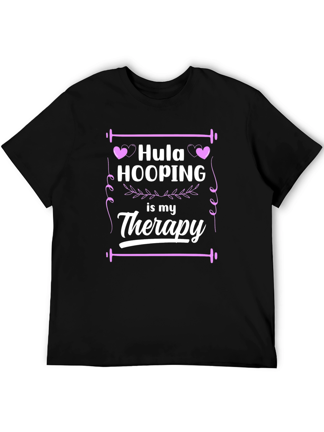 Black Hula Hooping is My Therapy Black T-Shirt view 5