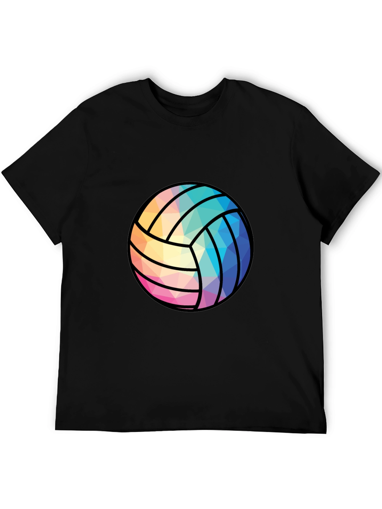 Black Geometric Volleyball Graphic Tee - Black view 5