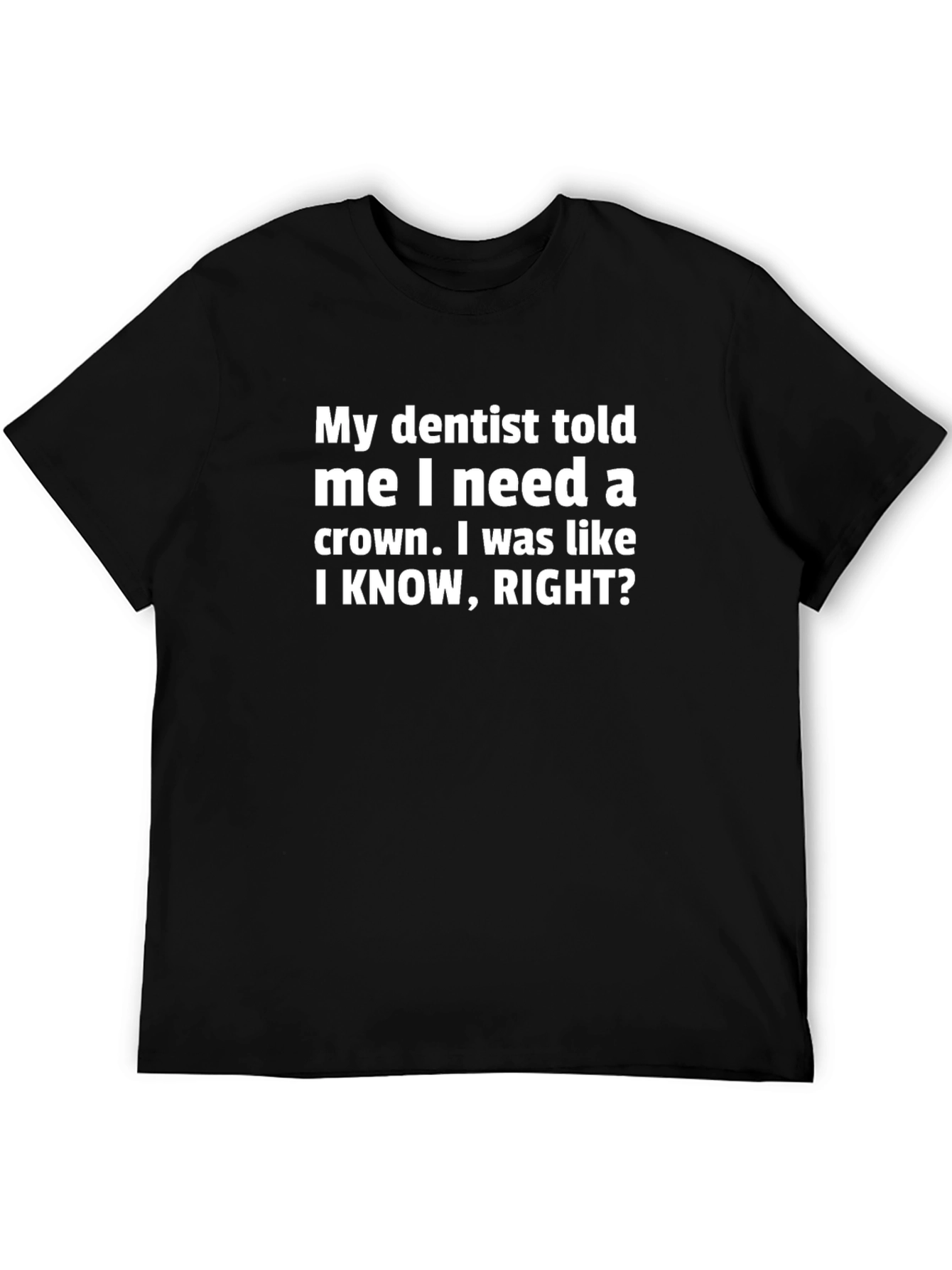 Black Funny Dentist Crown T-Shirt view 5