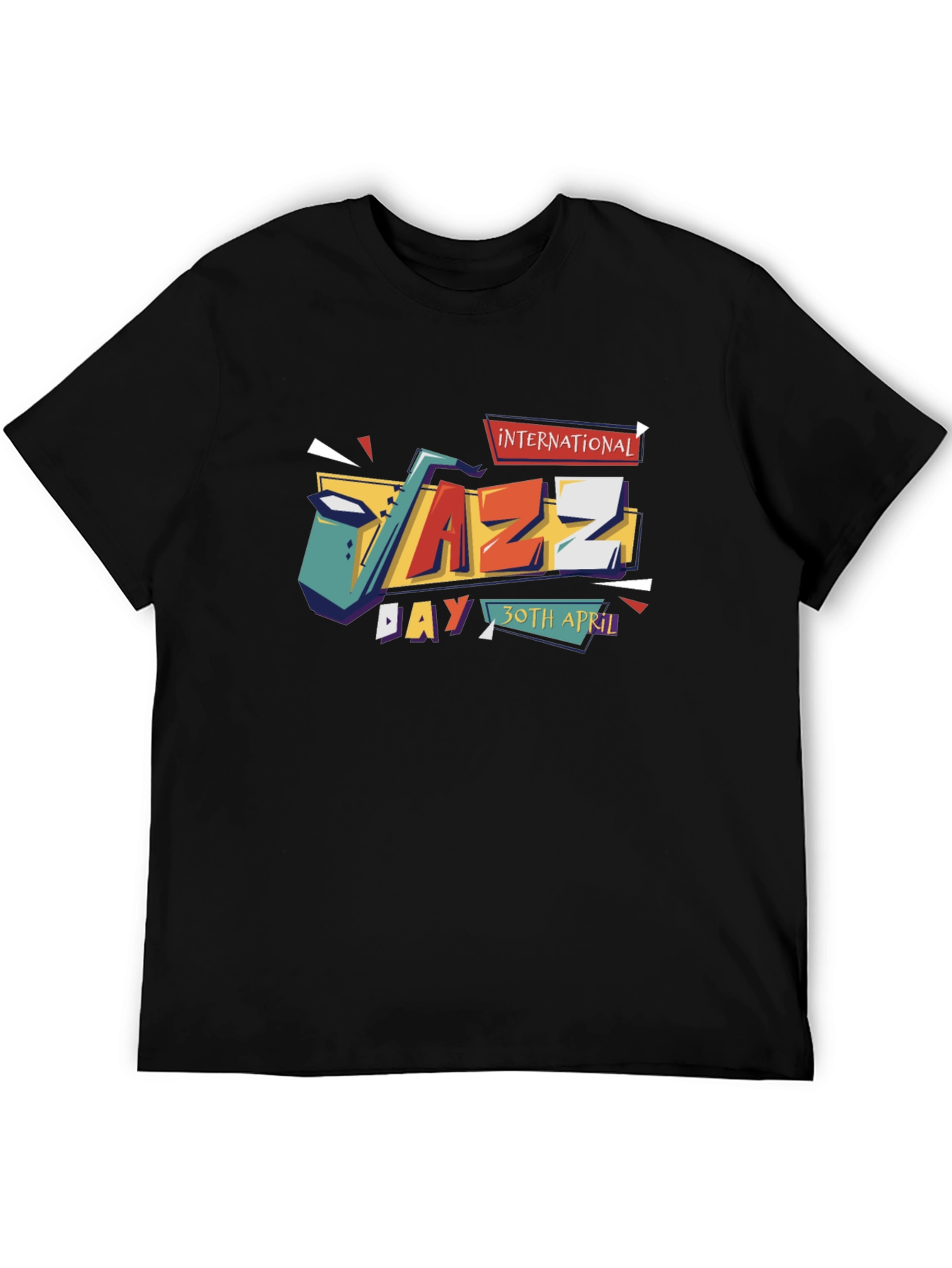 Black International Jazz Day Black T-Shirt view 5