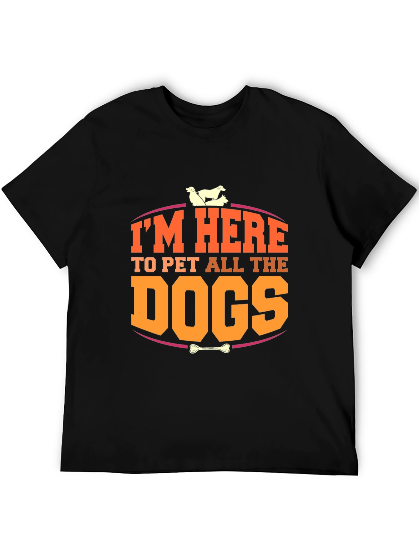 Black I'm Here to Pet All the Dogs T-Shirt view 5