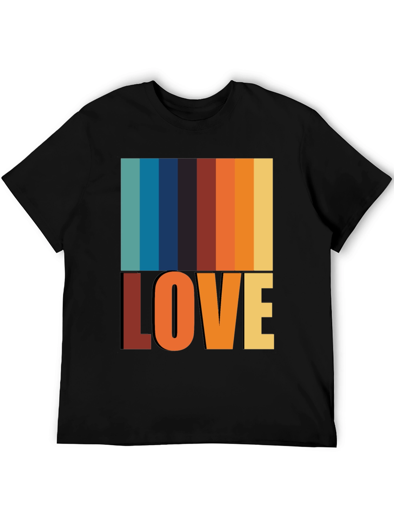Black Retro Love T-Shirt - Vintage Style Tee view 5