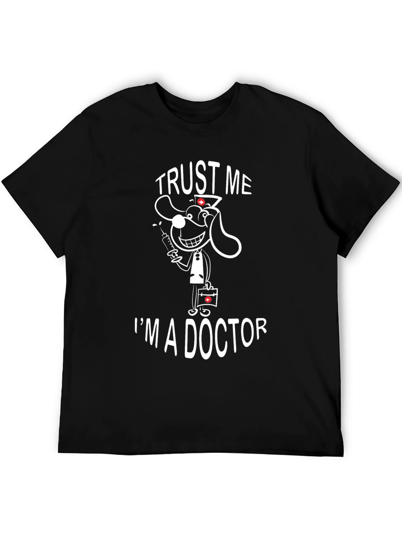 Black Trust Me I'm a Doctor Funny T-Shirt view 5