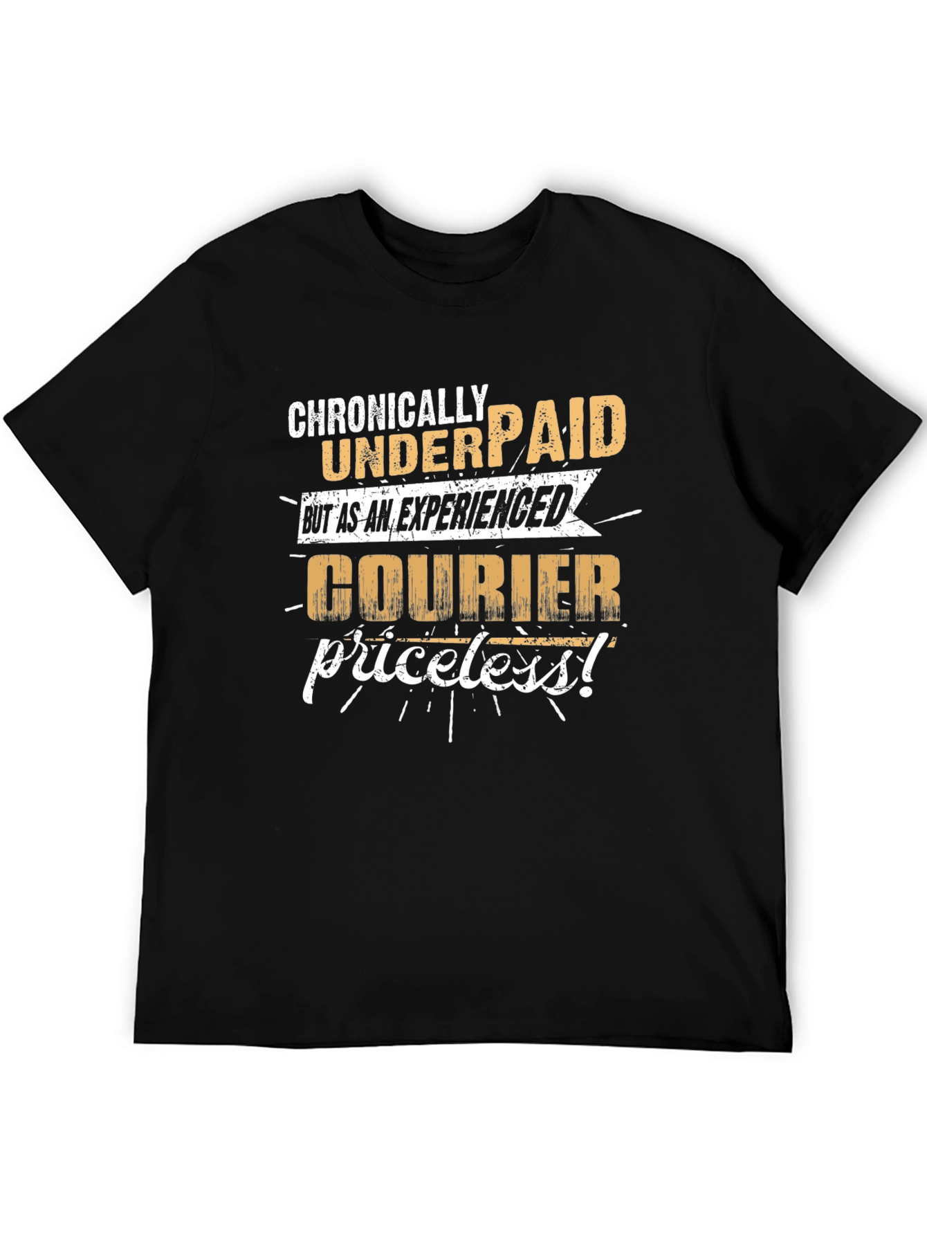 Black Chronically Underpaid Courier Graphic T-Shirt view 5
